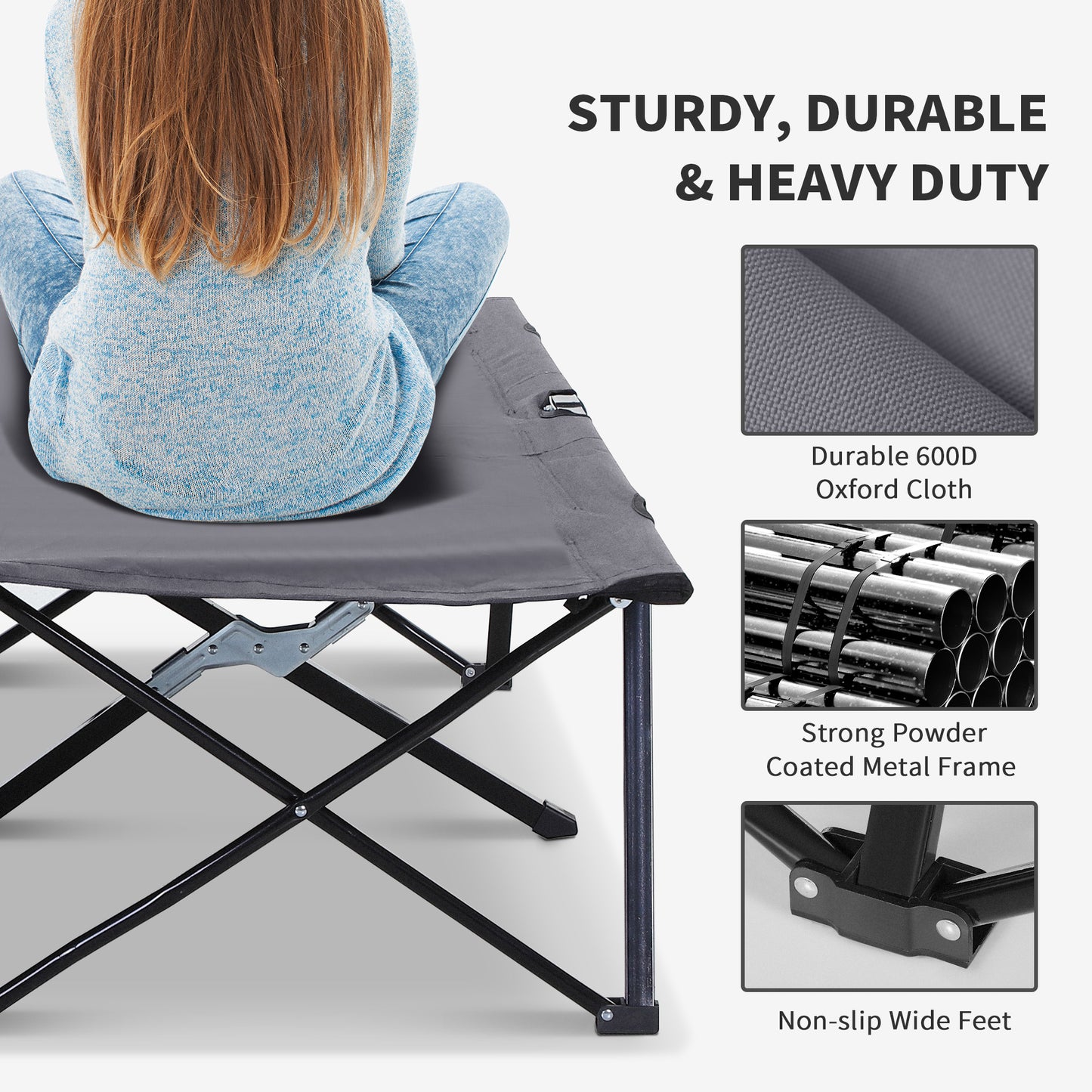 Double Camping Cot Bed, with Bag