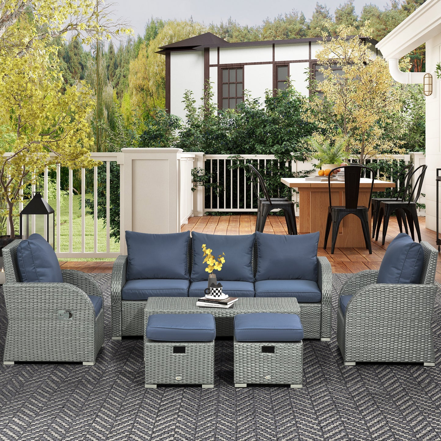 Six-piece Outdoor Rattan Dining Set