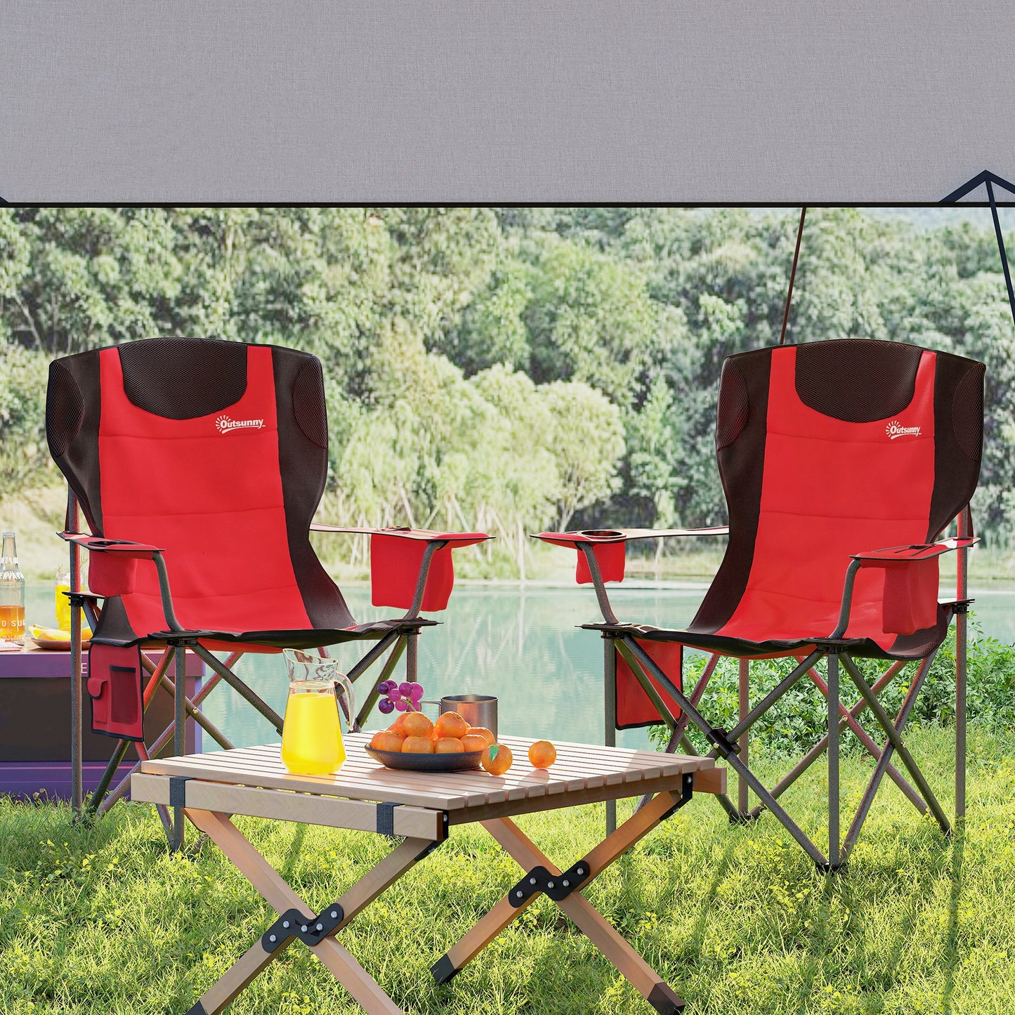 Set of 2 Folding Camping Chairs