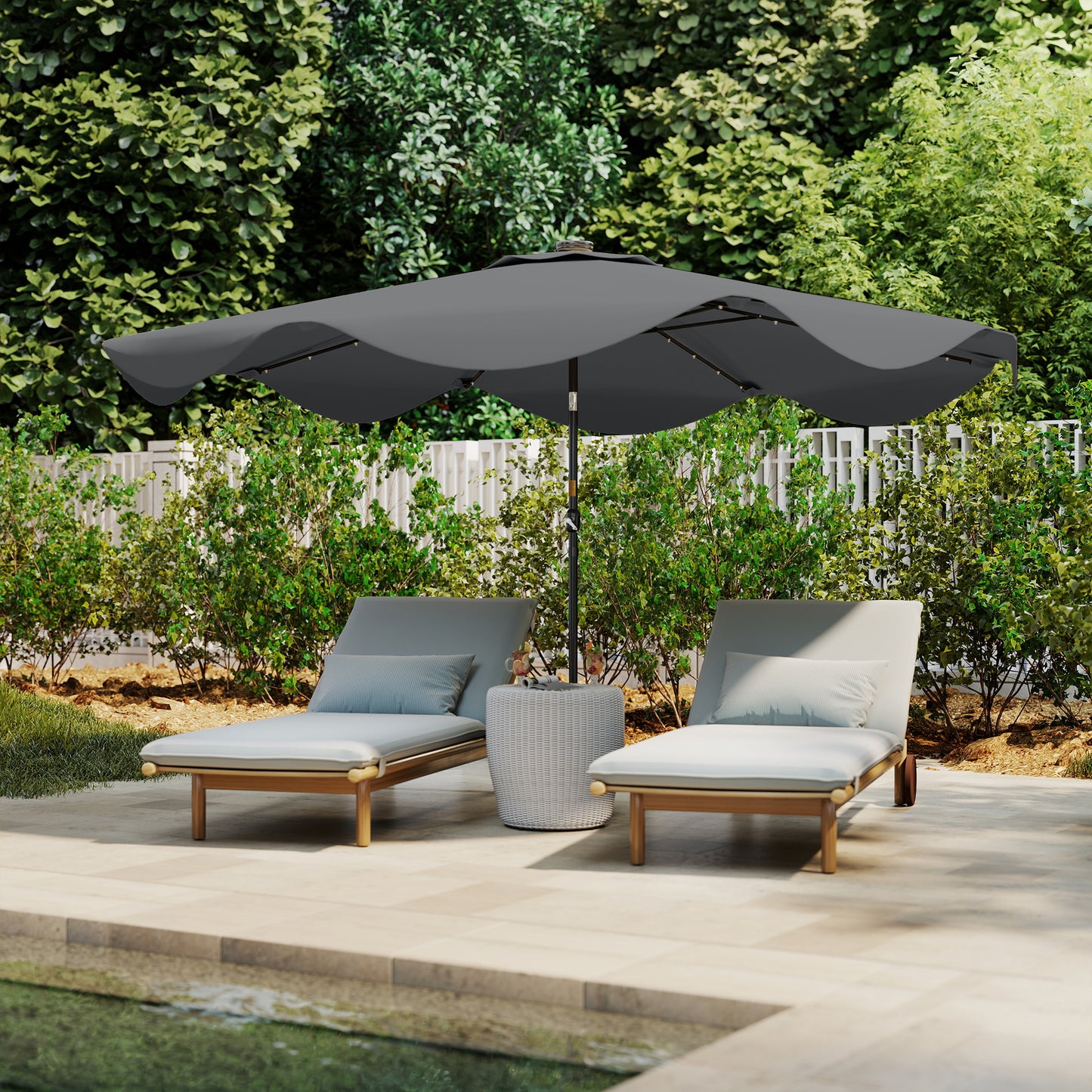 Solar Patio Umbrella with LED and Tilt
