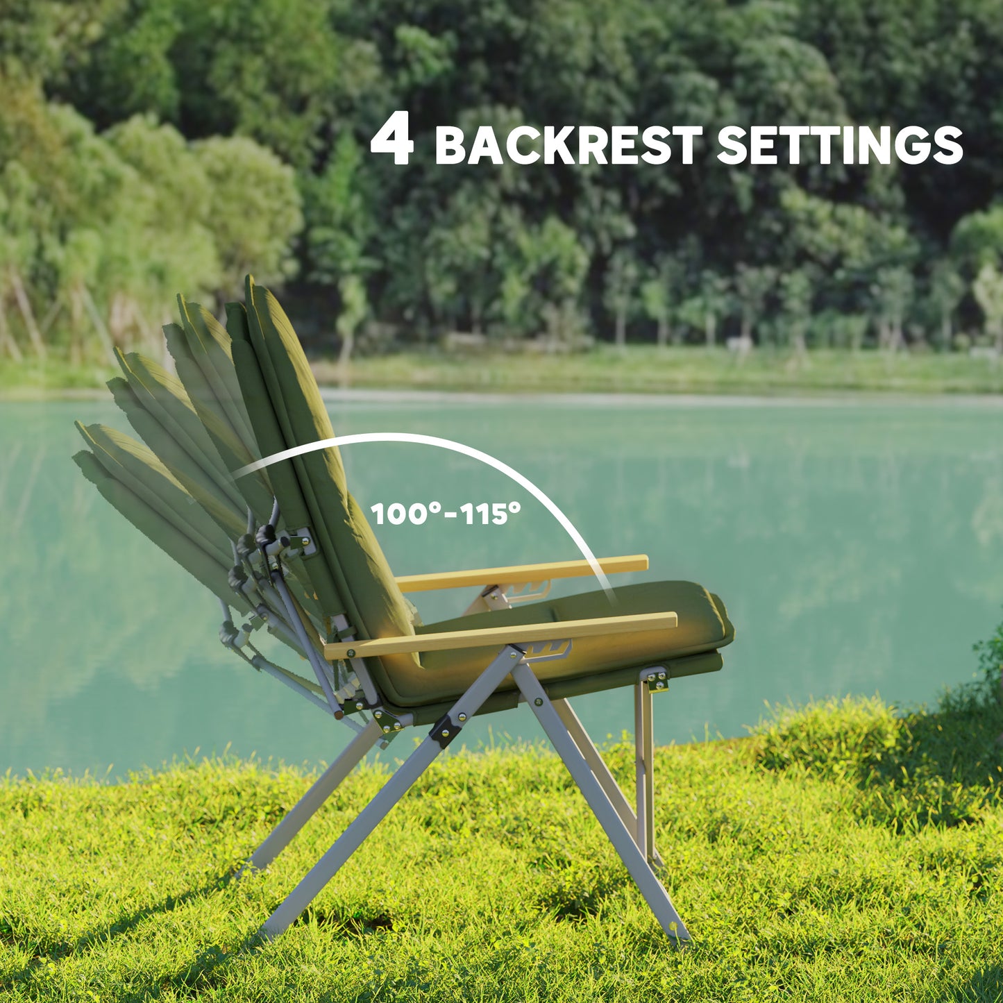 Portable Padded Camping Chair, with Bag