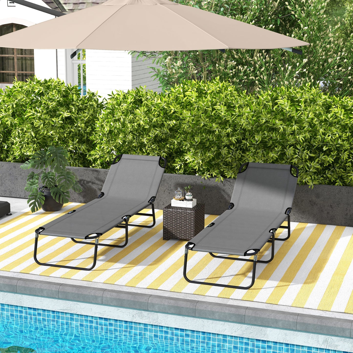Garden Sun Lounger, with Five-Position Back (2)