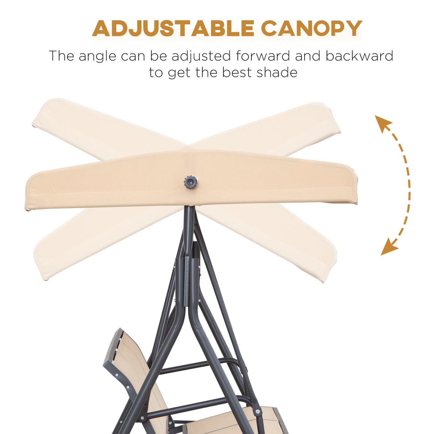3 Seater Swing Chair, Garden Swing Bench with Canopy