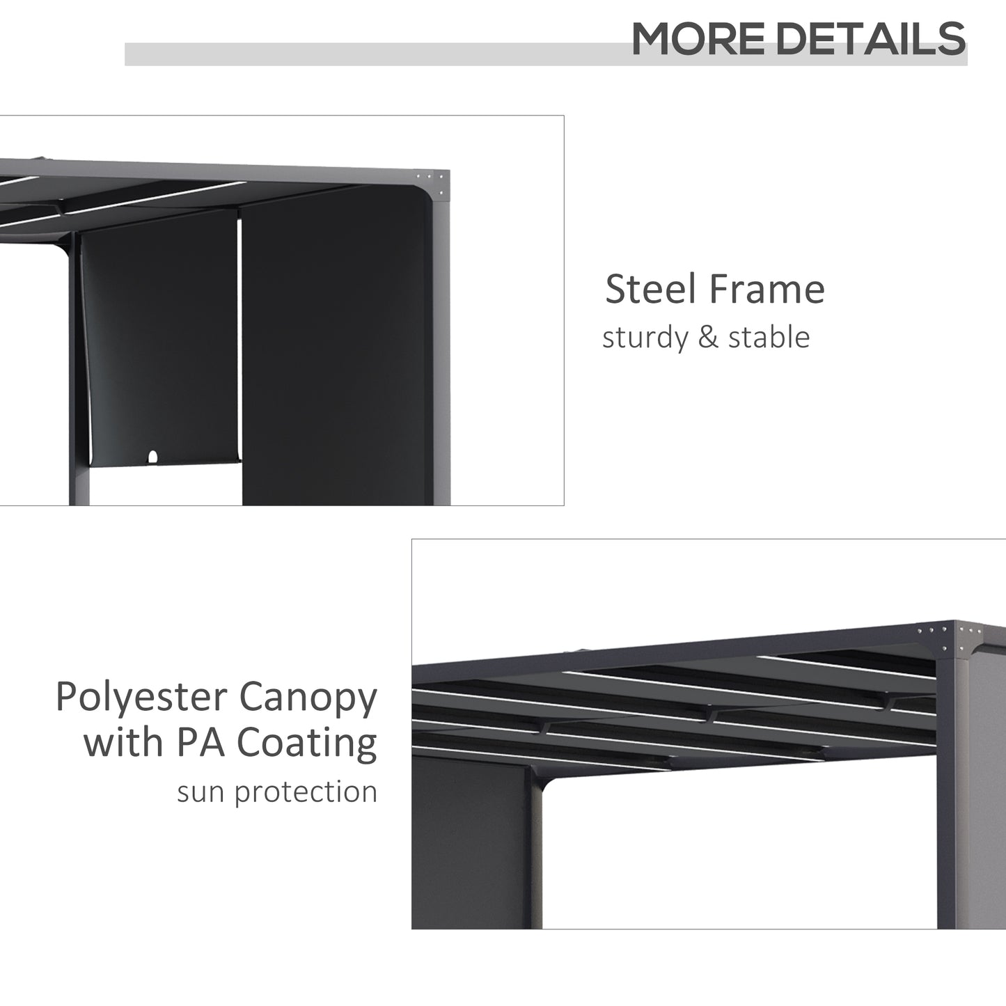 3(m) x 4m Metal Pergola with LED Lights