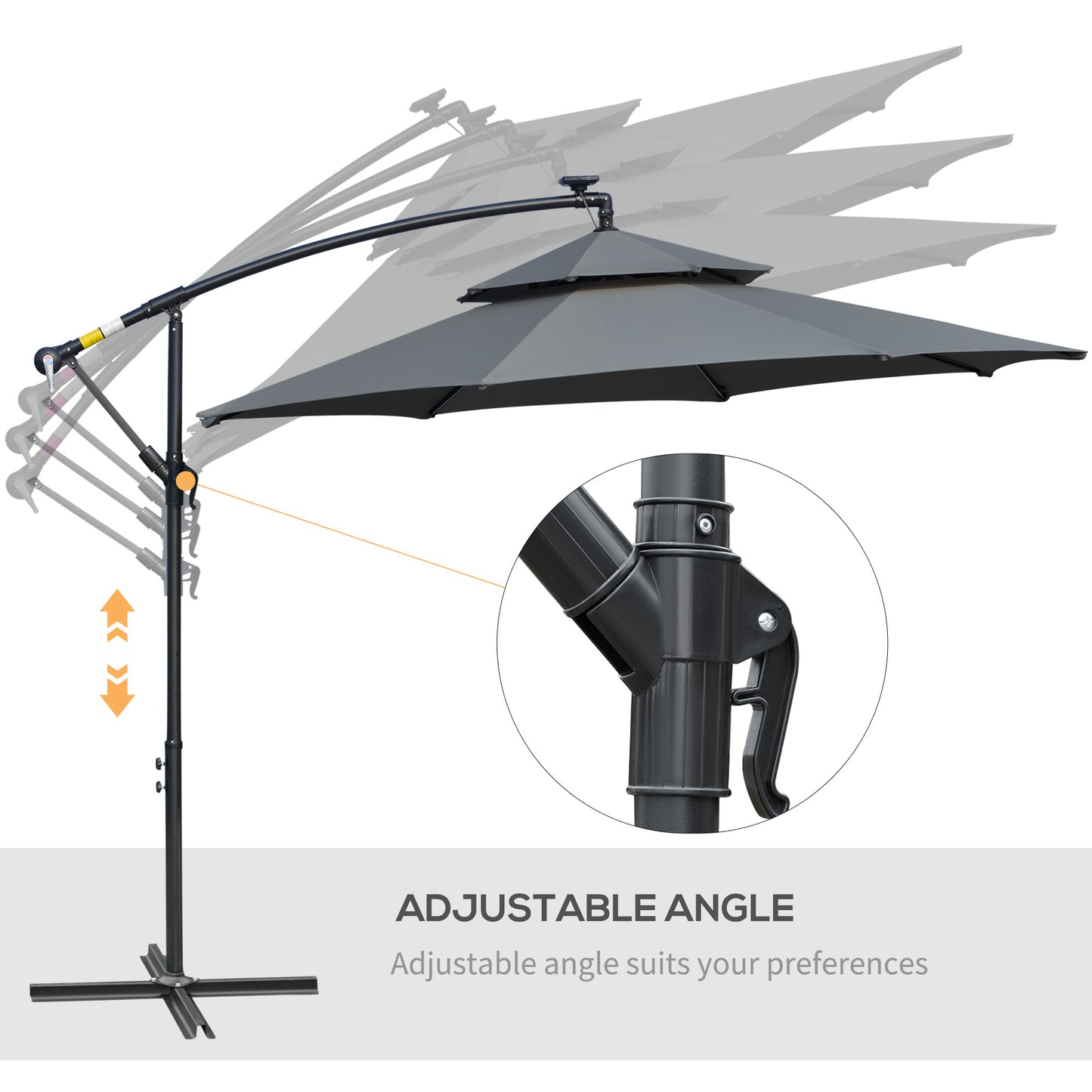3(m) Cantilever Banana Parasol Hanging Umbrella