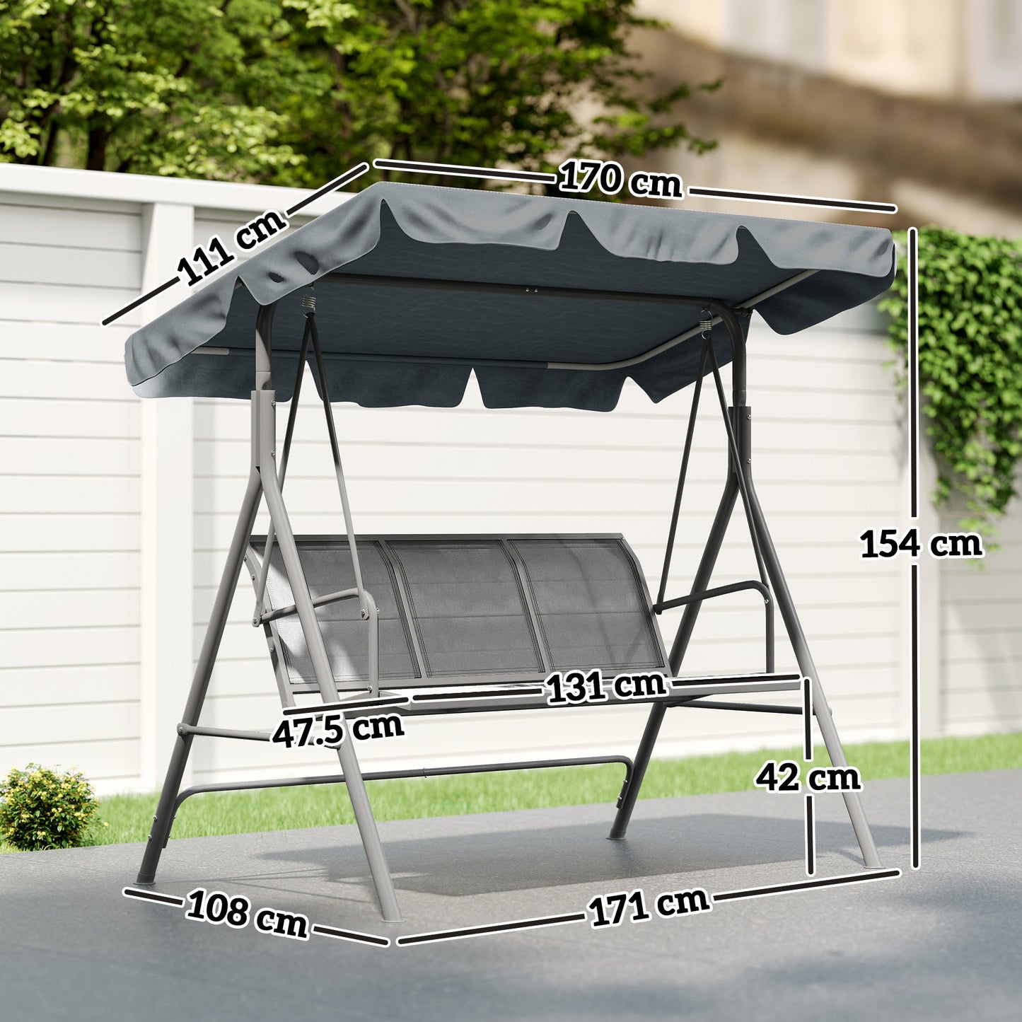 3 Seater Swing Chair, Garden Swing Bench