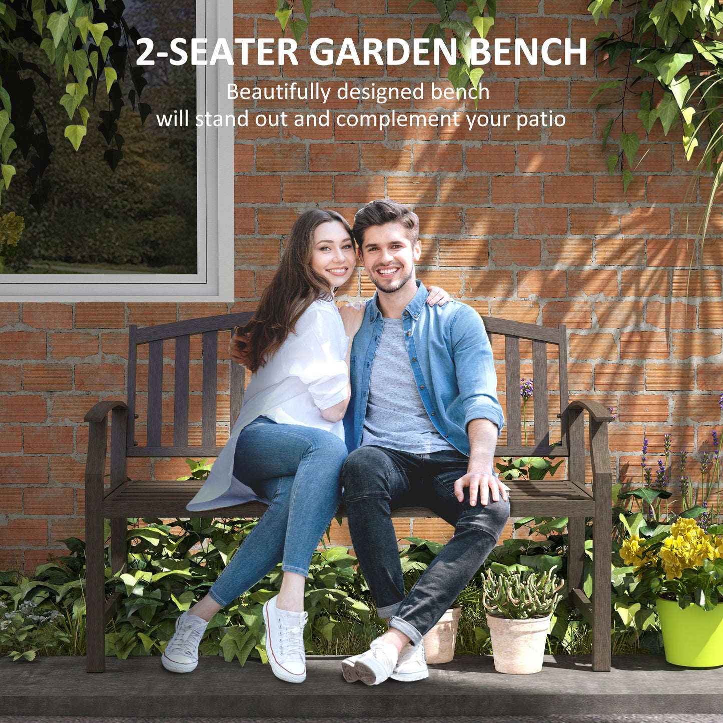 Two-Seater Simple Metal Bench