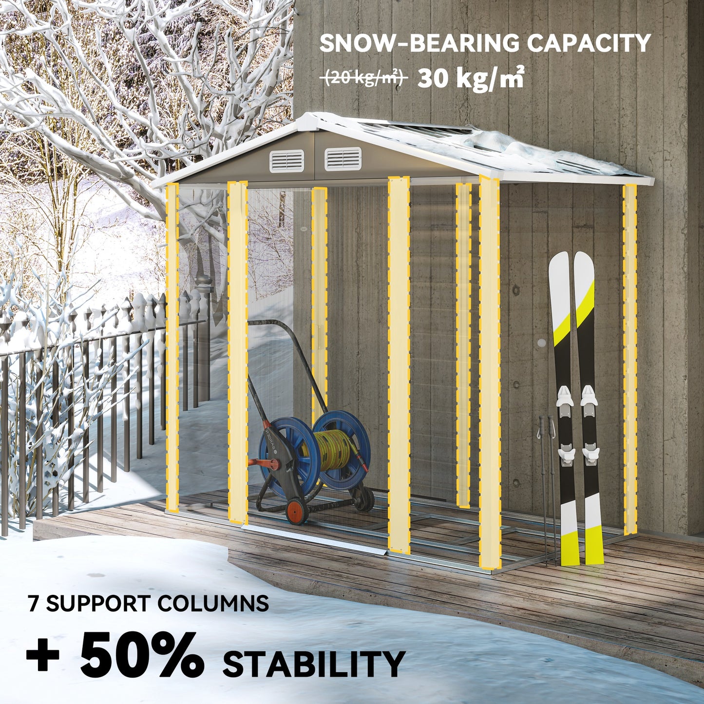 7 x 4ft Garden Shed, Easy to Assemble