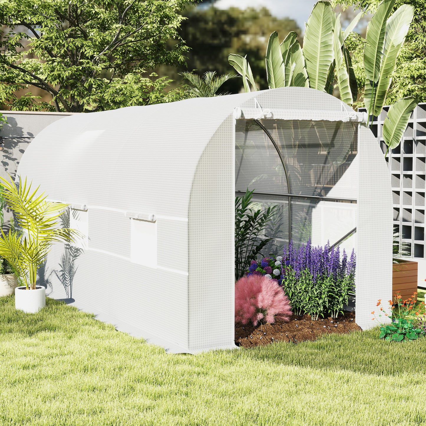 4.5 x 2 x 2 m Polytunnel Greenhouse