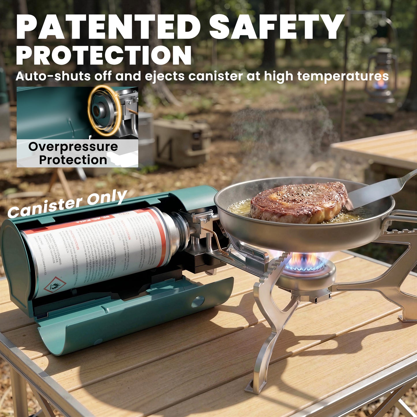 2670W Foldable Camping Stove with Safety Shut-Off