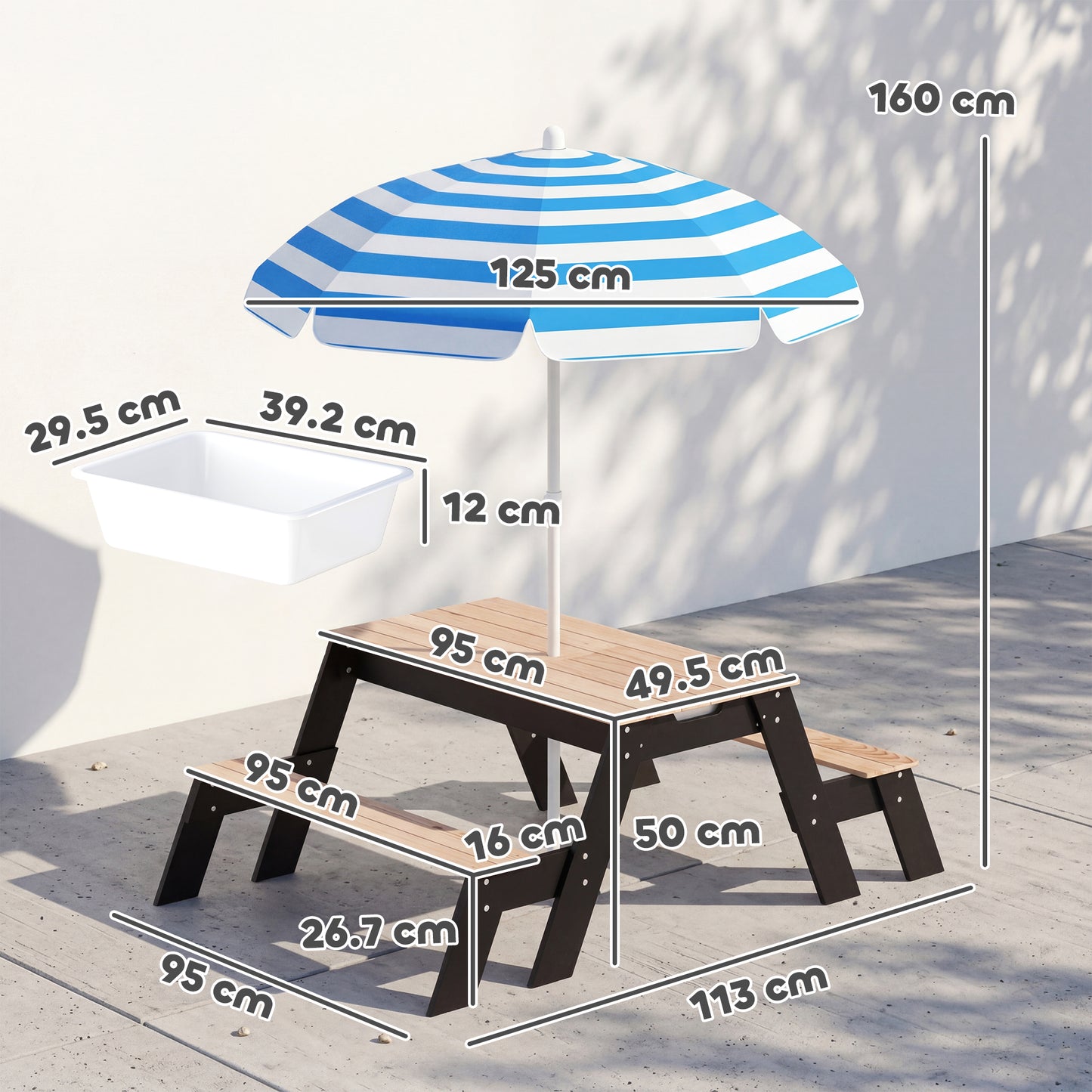 Kids Garden Furniture with Parasol