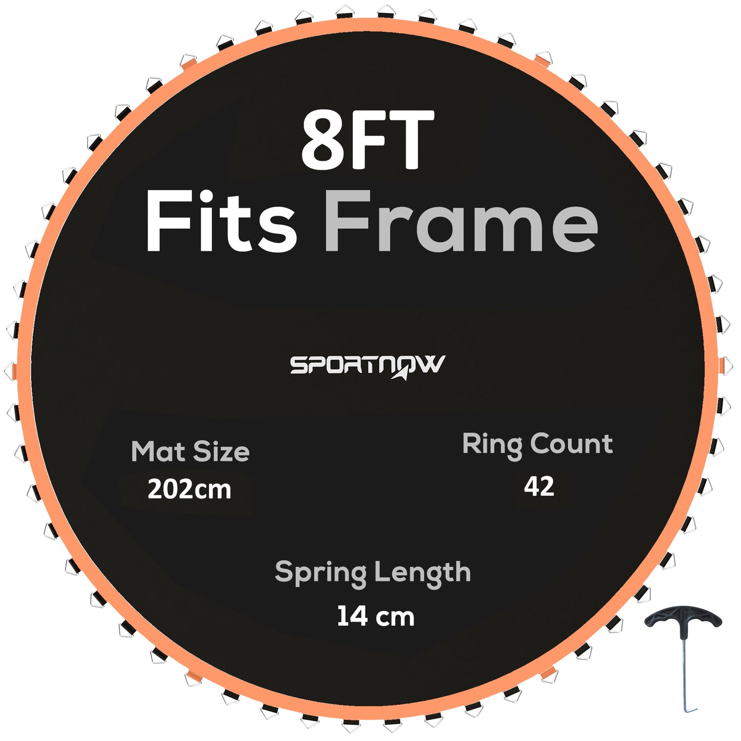 Trampoline Replacement Mat with Spring Pull Tool, 42 V-Hooks