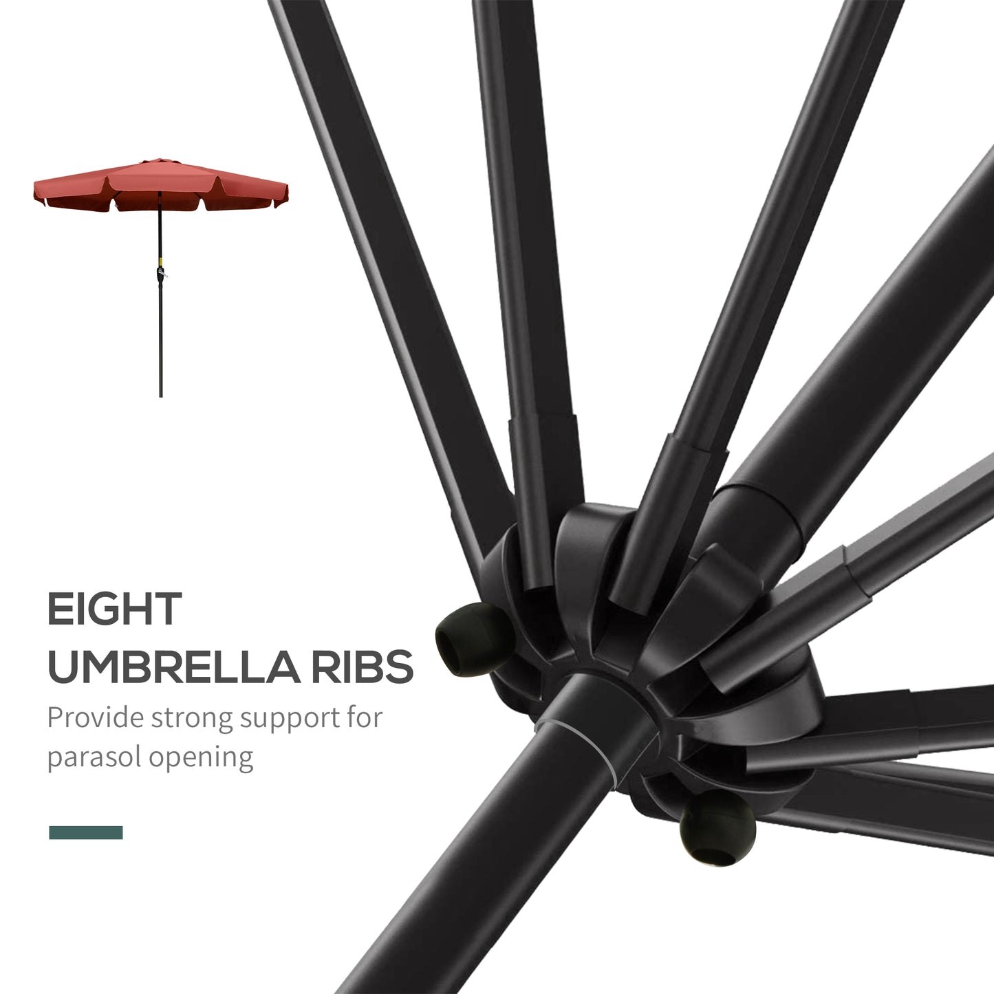 2.7m Patio Parasol Garden Umbrellas Outdoor Sun Shade Table Umbrella