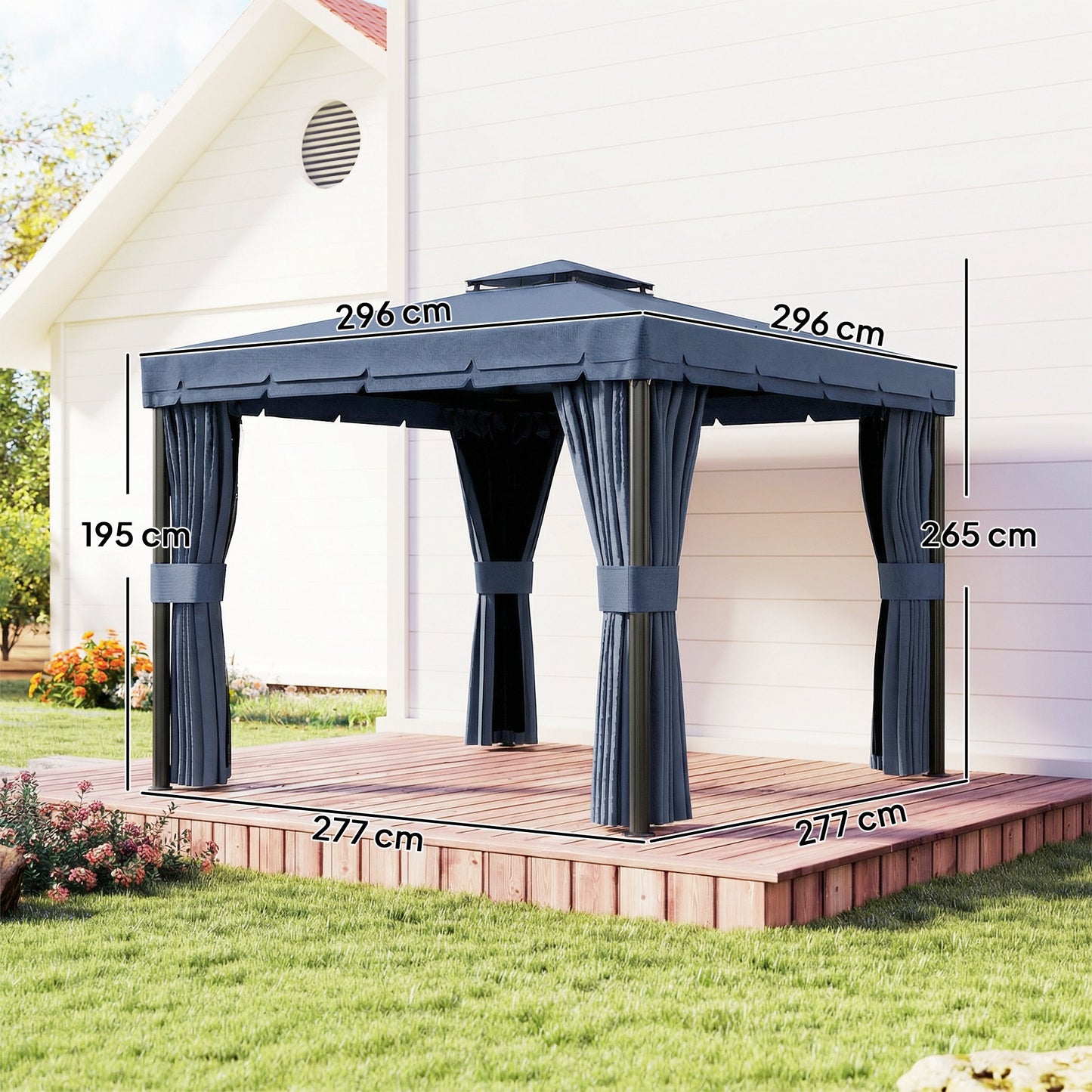 3 x 3(m) Patio Gazebo Canopy Garden Pavilion Tent Shelter Marquee (1)
