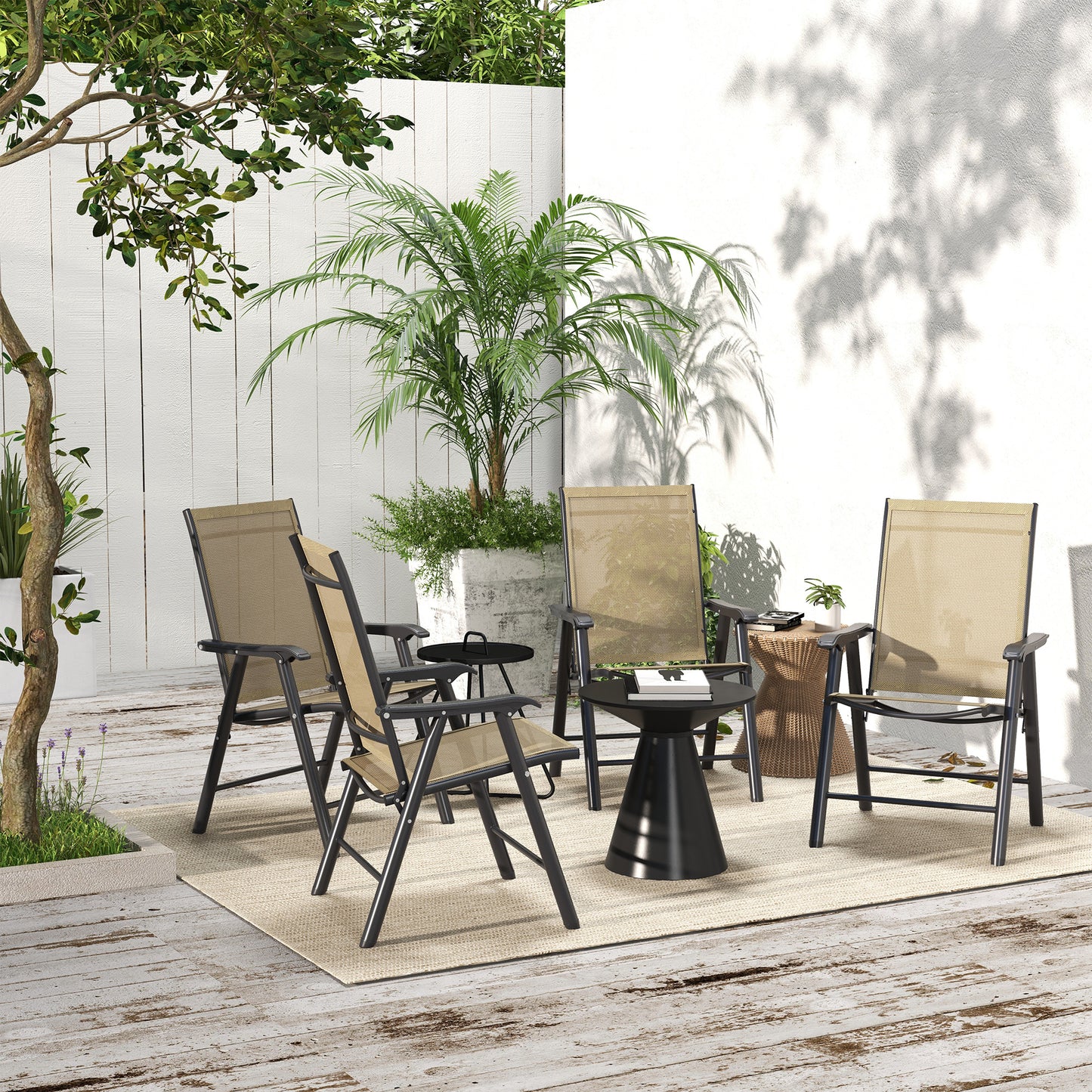 Set of Four Folding Garden Chairs