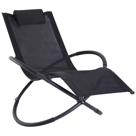 Outdoor Orbital Lounger Zero Gravity Patio Chaise Foldable Rocking