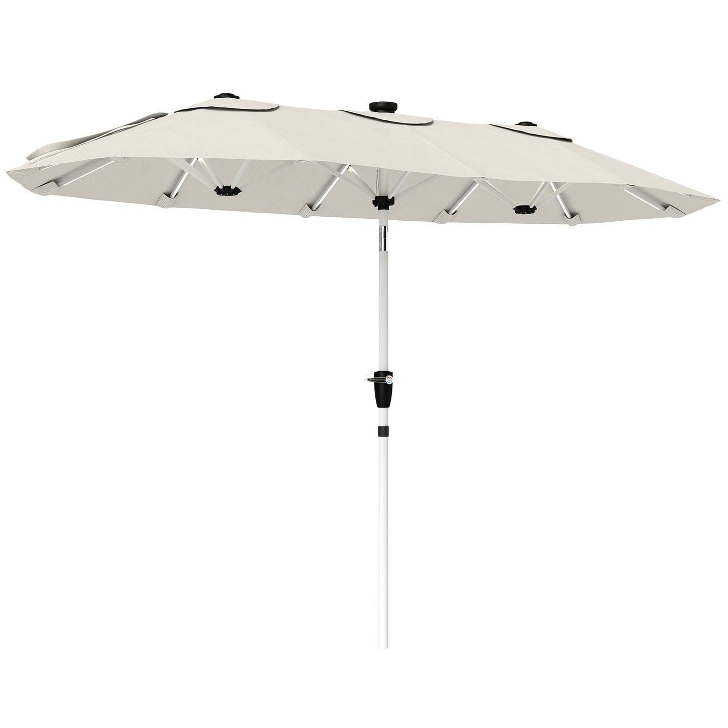 3 m Double-Sided Garden Parasol with LED Solar Lights