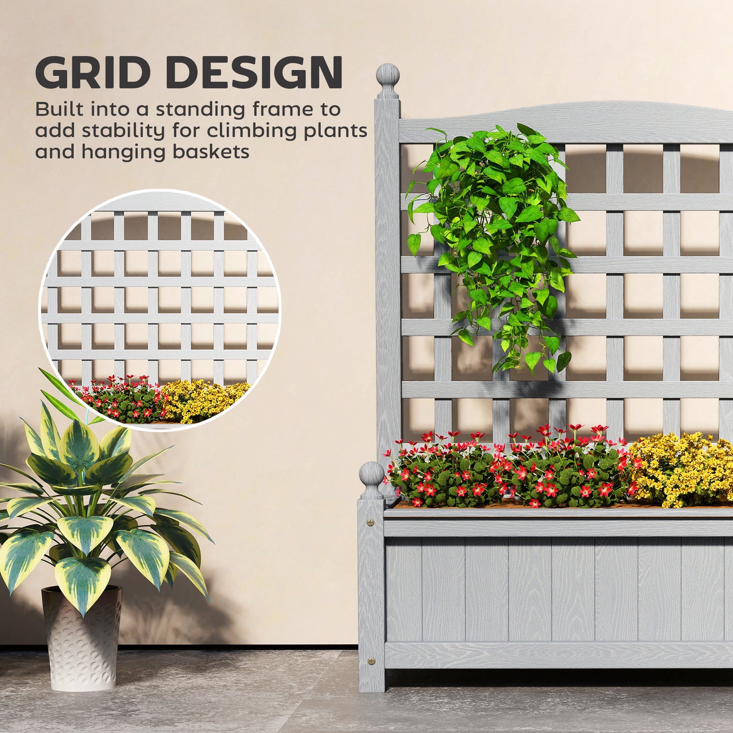 Garden Planters with Trellis for Climbing Vines (3)