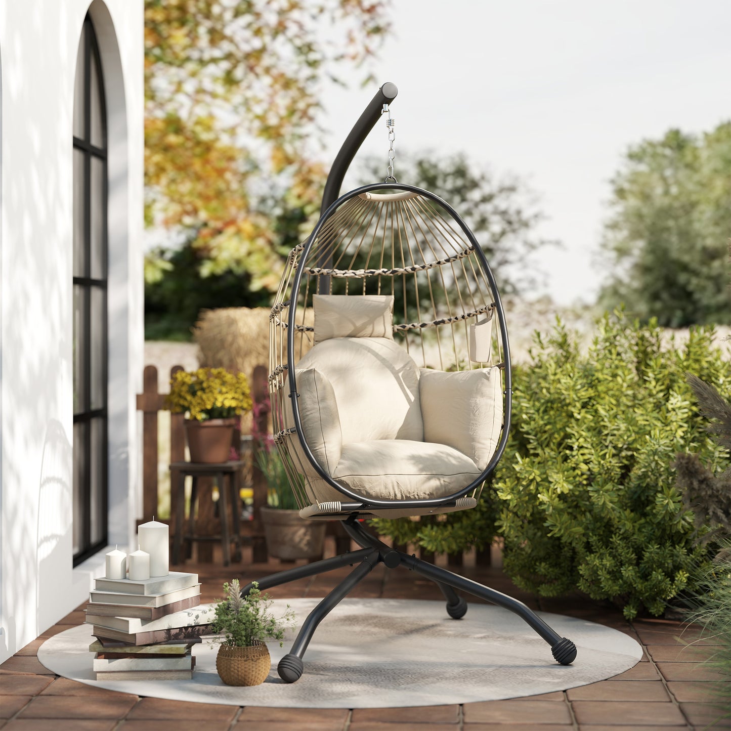 Hanging Egg Chair Outdoor Indoor Garden Swing Chair