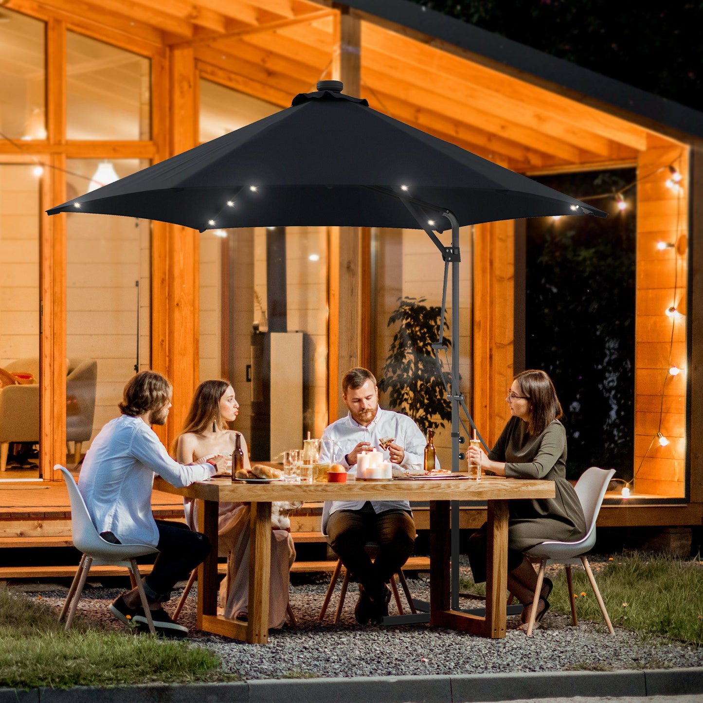 3(m) Solar LED Cantilever Parasol