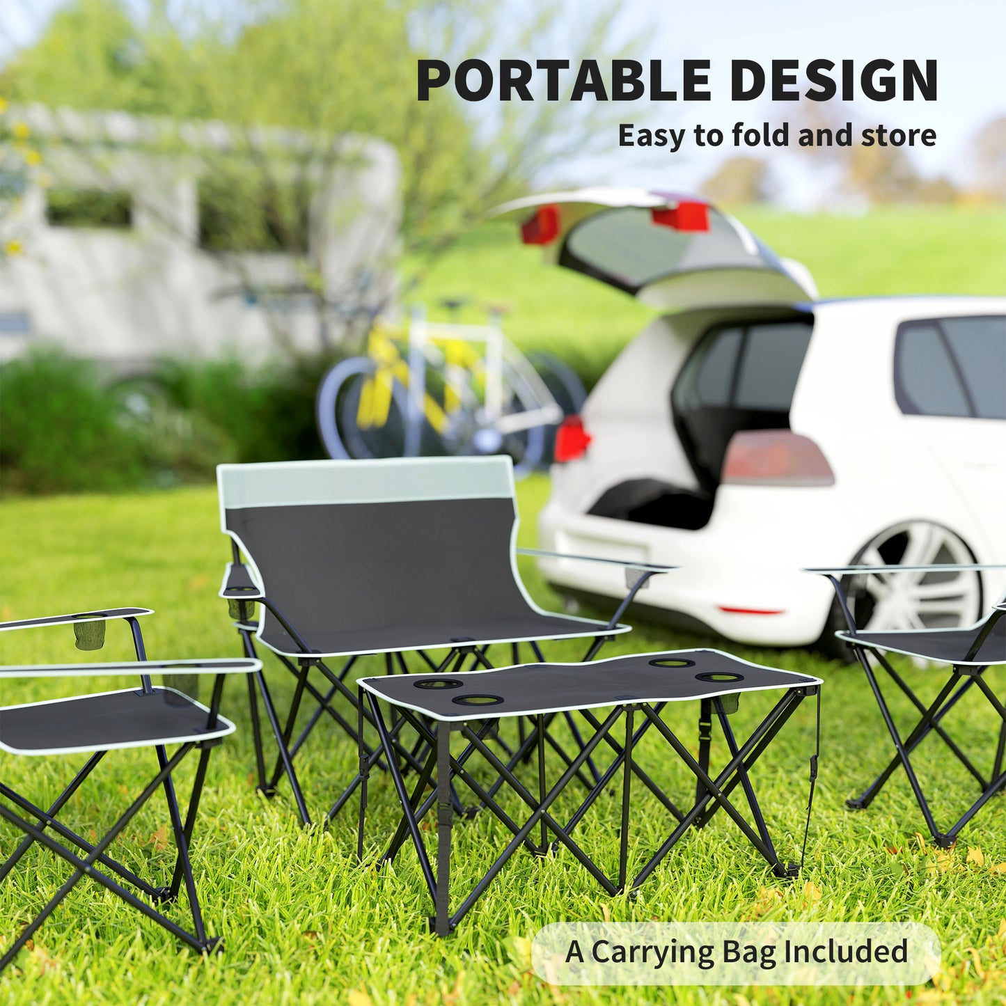 Four-Piece Portable Picnic Table Set