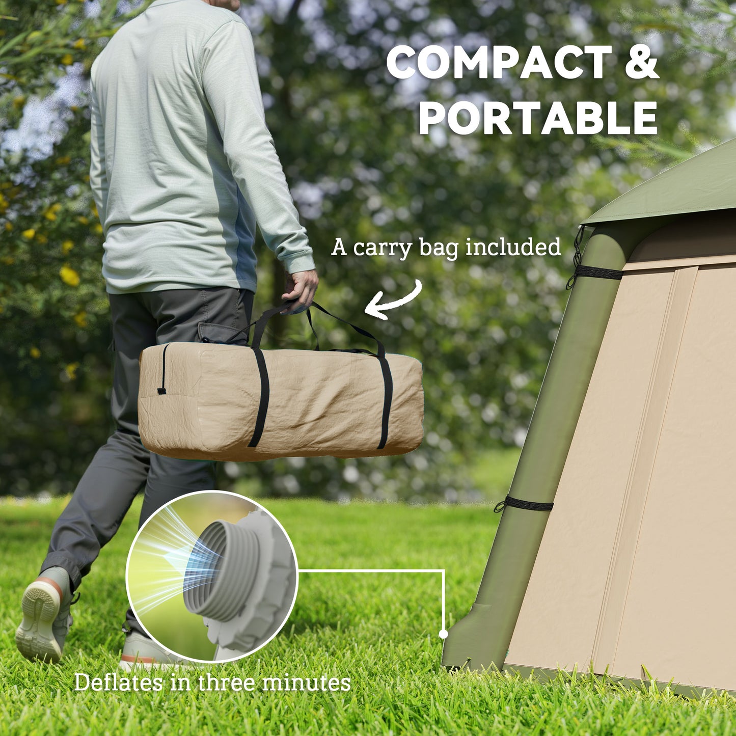 Inflatable Camping Tent w/ Hand Pump