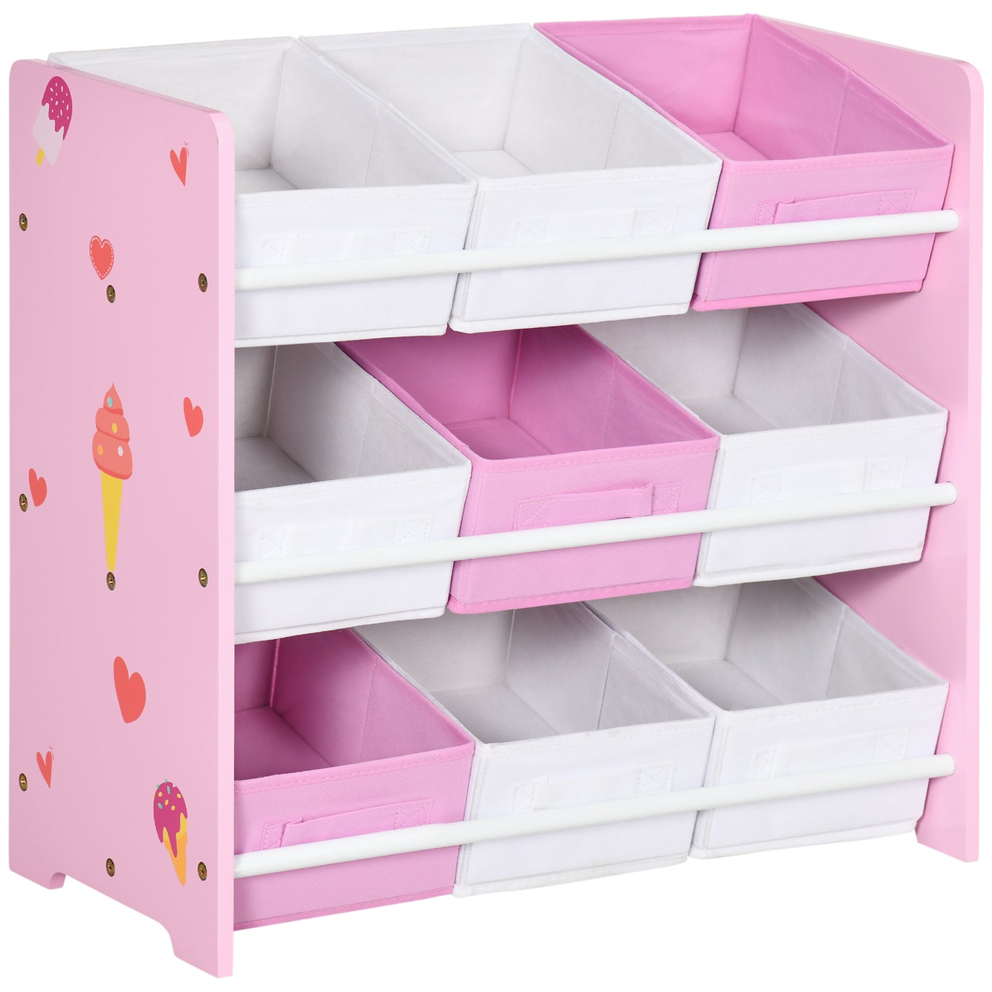 Kids Storage Rack, with Nine Removable Baskets, for Nursery, Bedroom