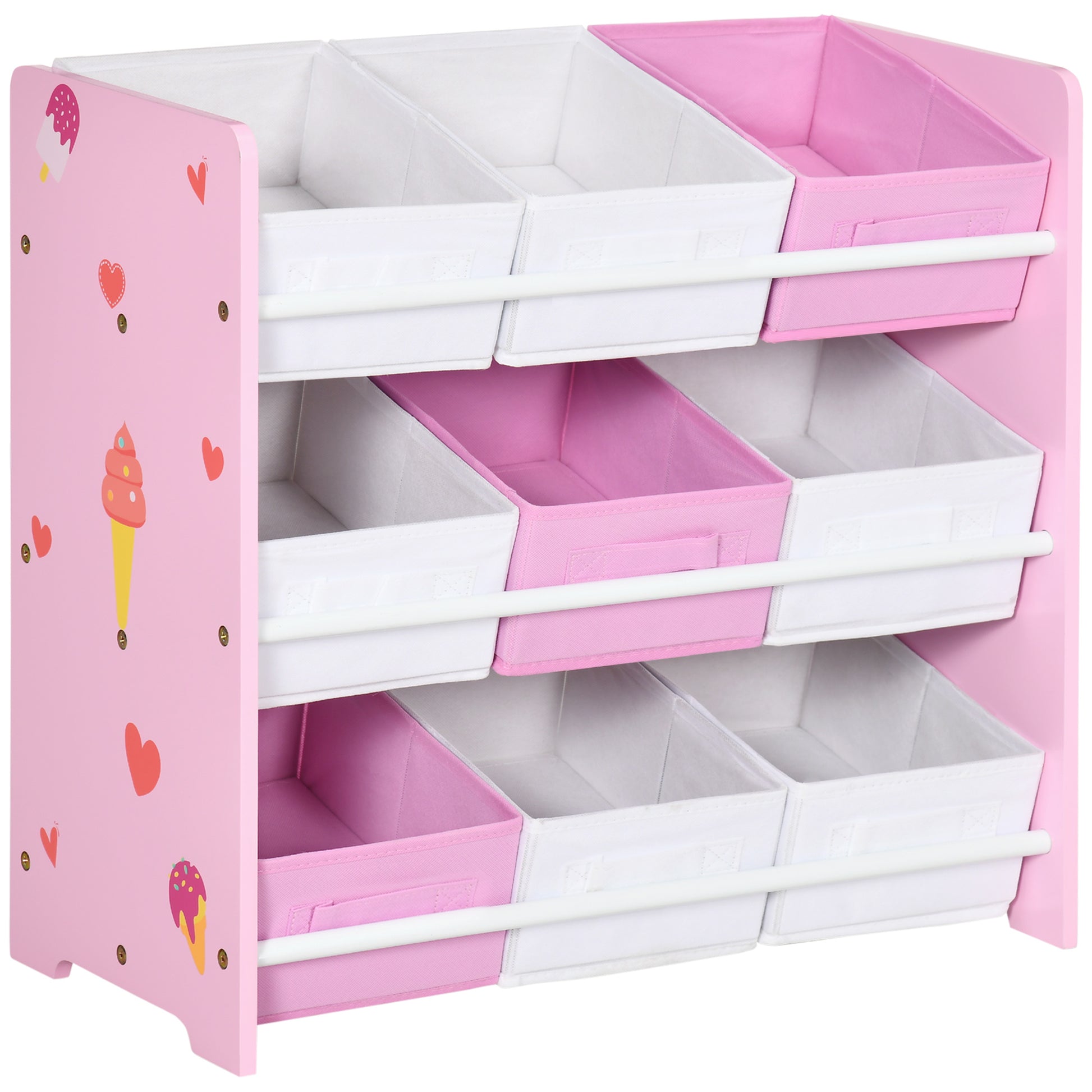 Kids Storage Rack, with Nine Removable Baskets, for Nursery, Bedroom