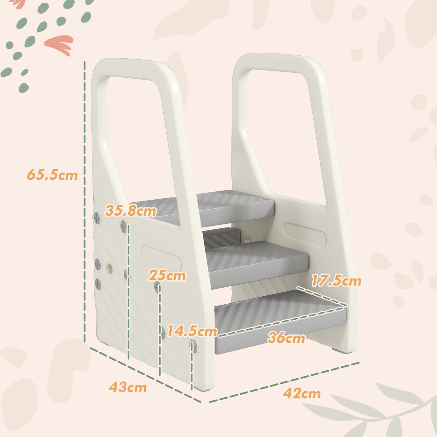 Adjustable 3 Step Toddler Tower with Handles