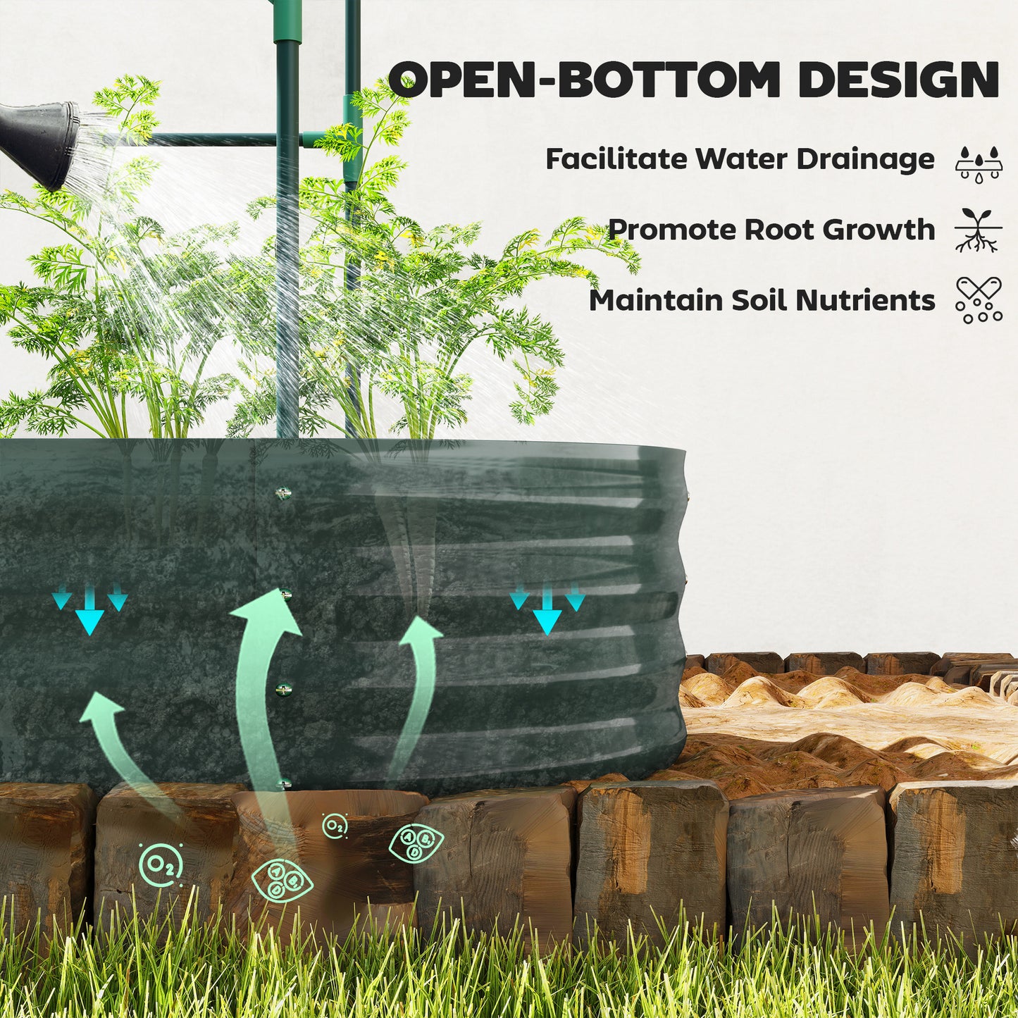 Galvanised Raised Garden Bed with Arched Trellis (1)