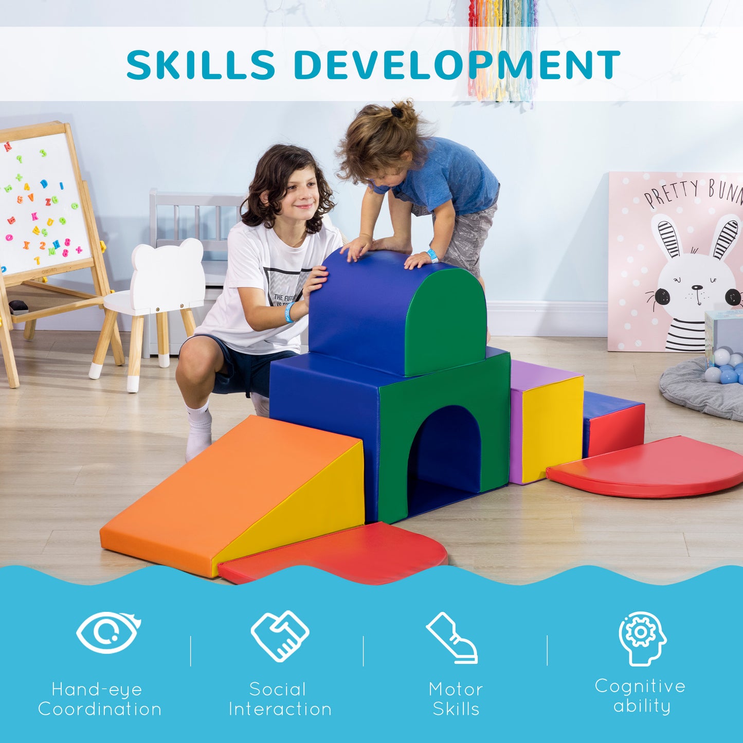 Seven-Piece Kids Soft Playset, for Toddlers