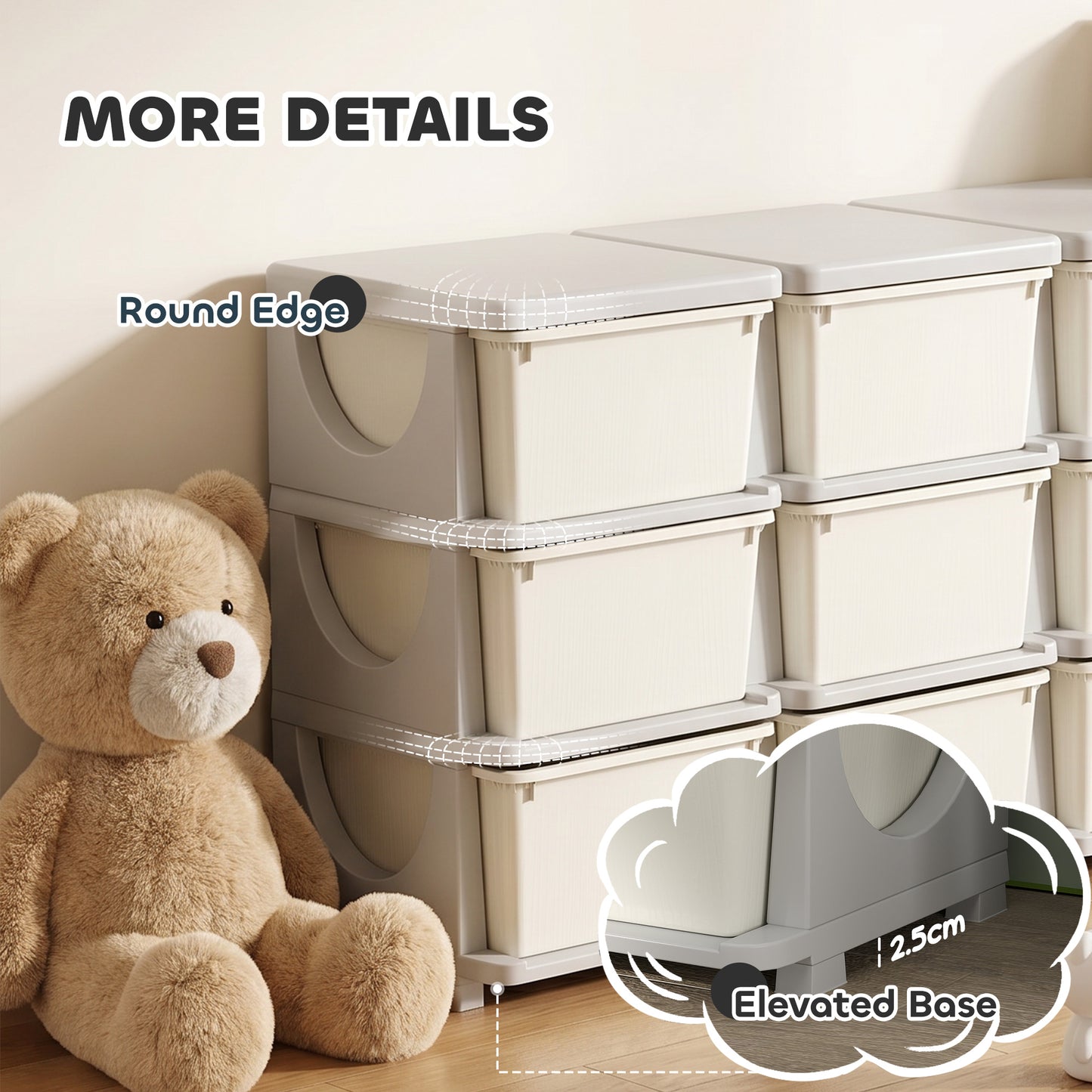 Kids Storage Unit, with Nine Drawers