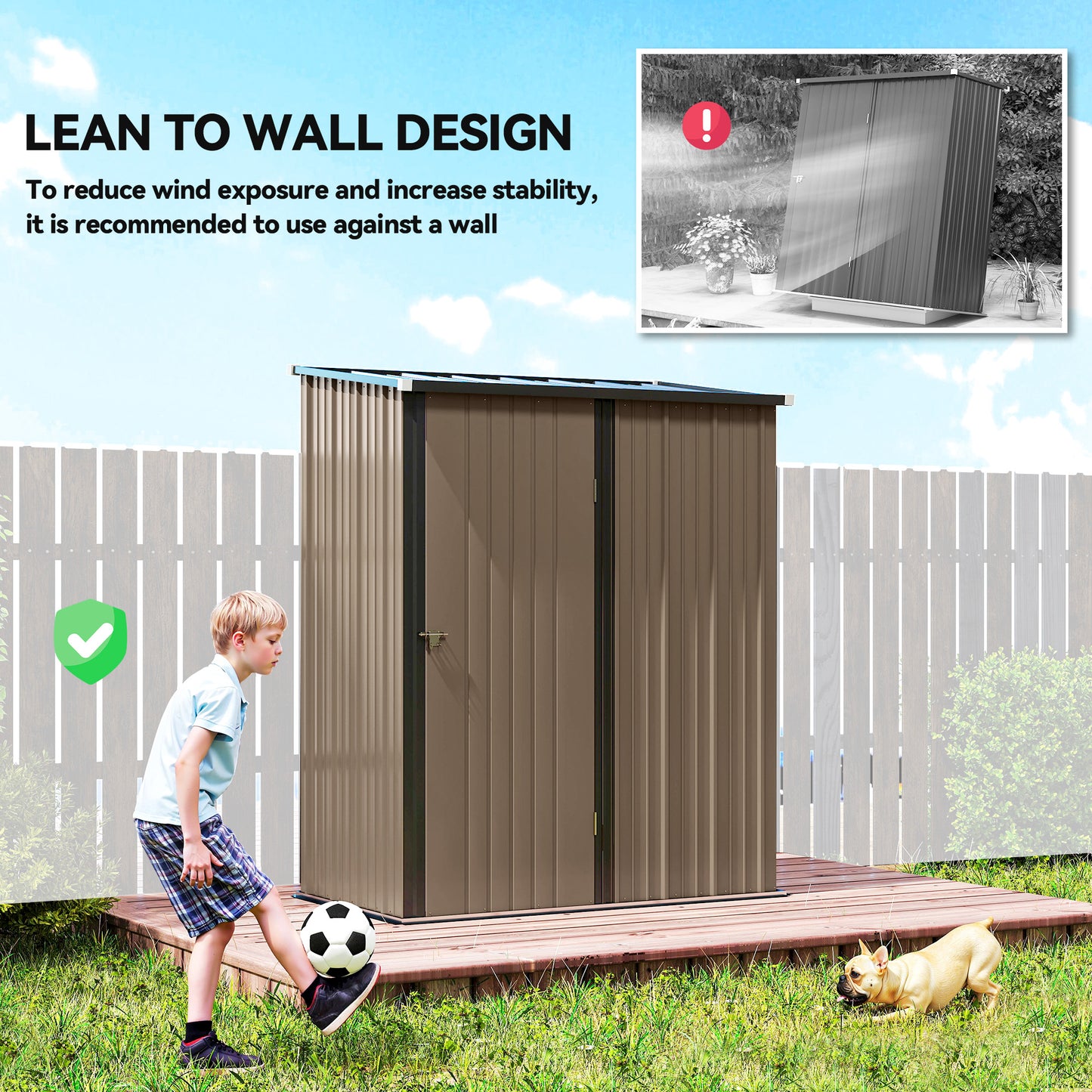 5.3 x 3.1ft Corrugated Steel Garden Shed