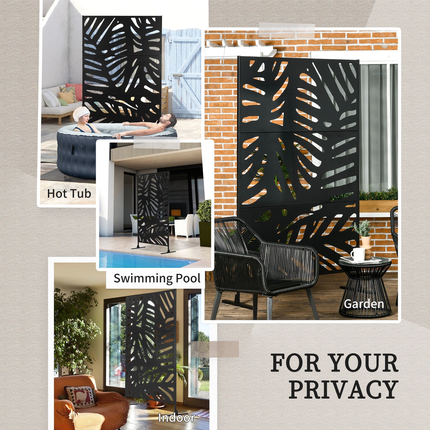 Decorative Garden Privacy Screen with Stand