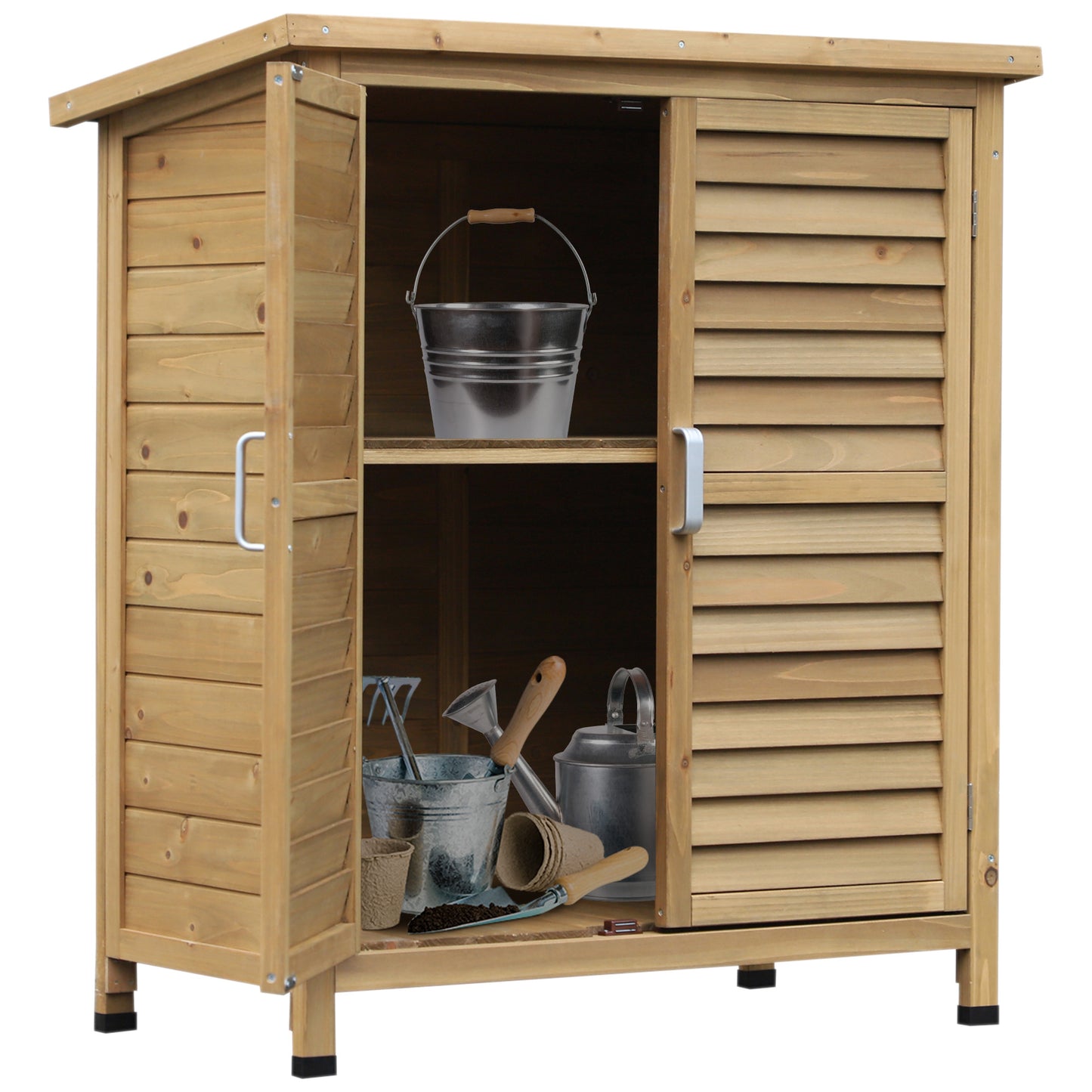 Garden Shed Wooden Garden Storage Shed 2 Door Unit Solid Fir Wood