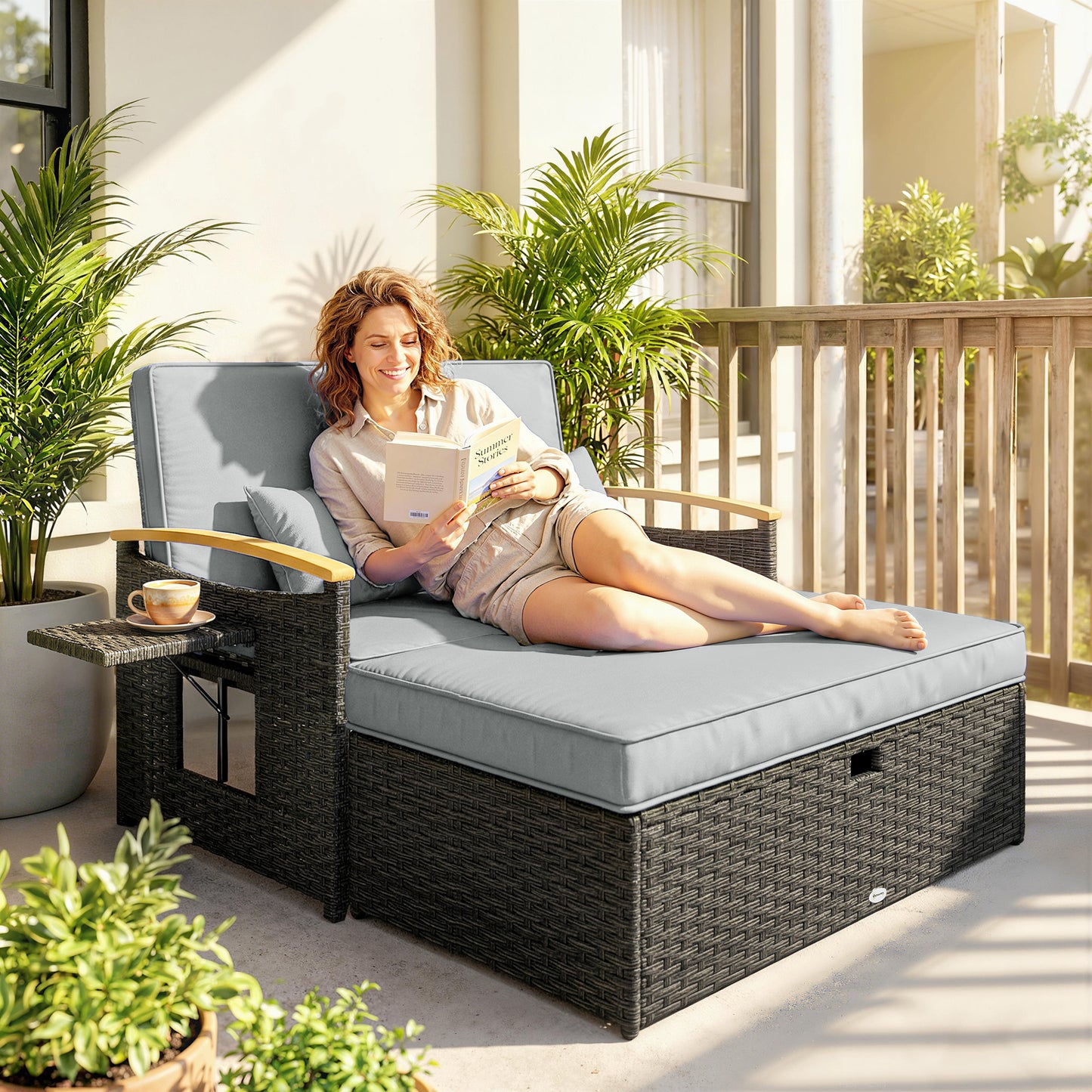 Double Garden Rattan Daybed