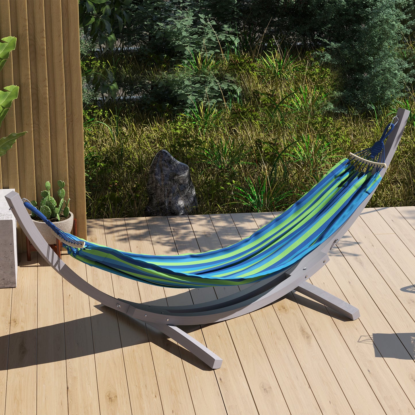 3.25m Wooden Hammock Stand Universal Fit Garden Picnic Camp