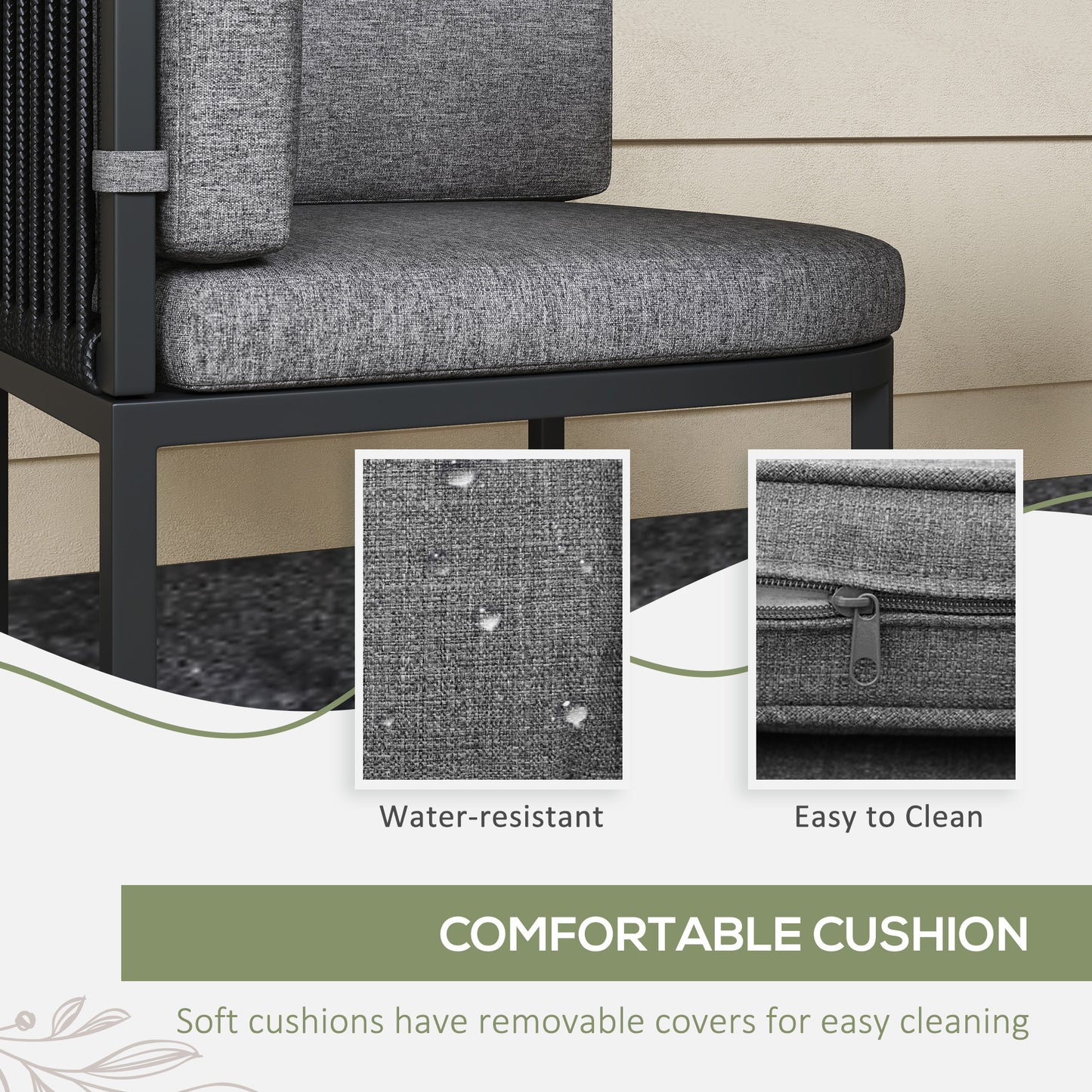 4-Seater Rattan Cube Garden Furniture Set with Cushions