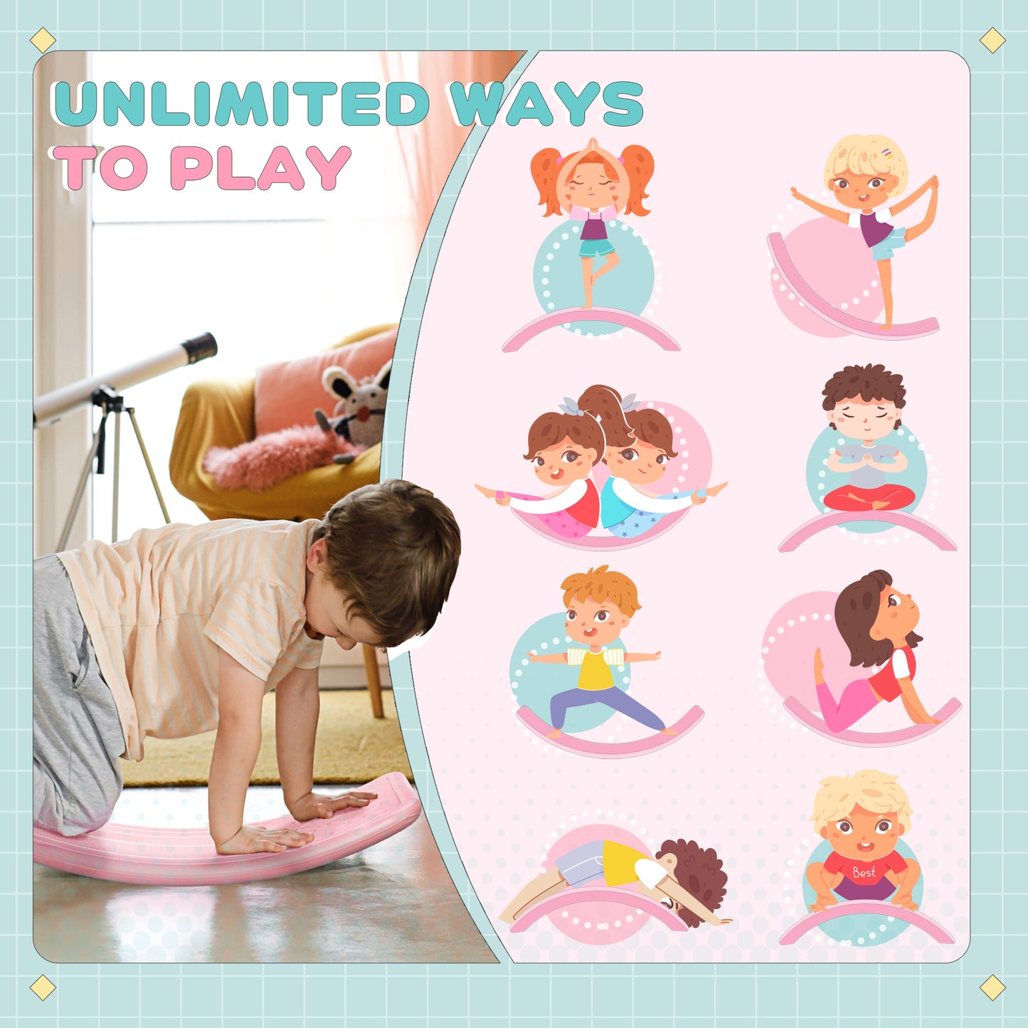 Balance Board, Kids Wobble board, for Ages 3-6 Years