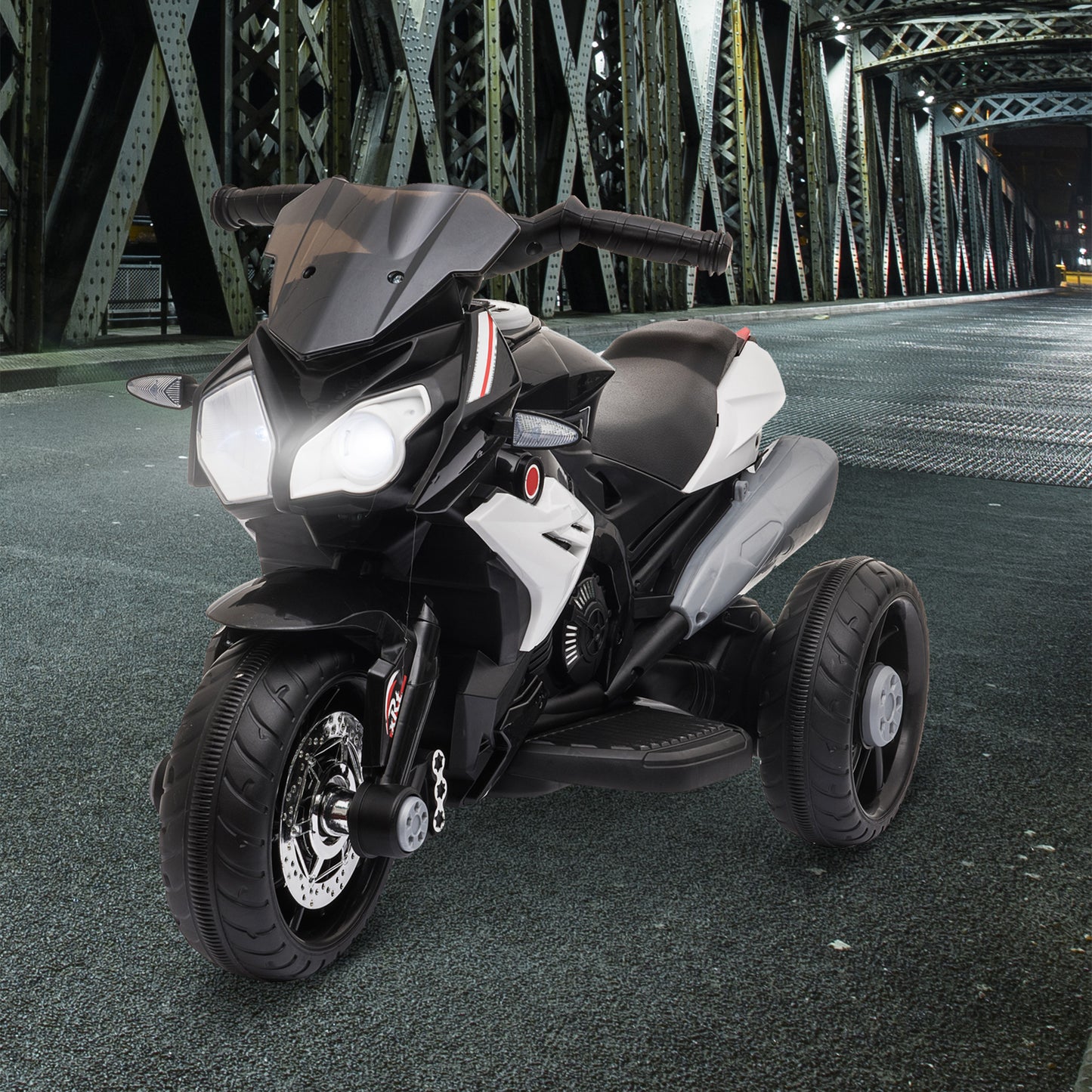Kids Electric Motorcycle Ride-On Toy, with Three Wheels, Music, Horn