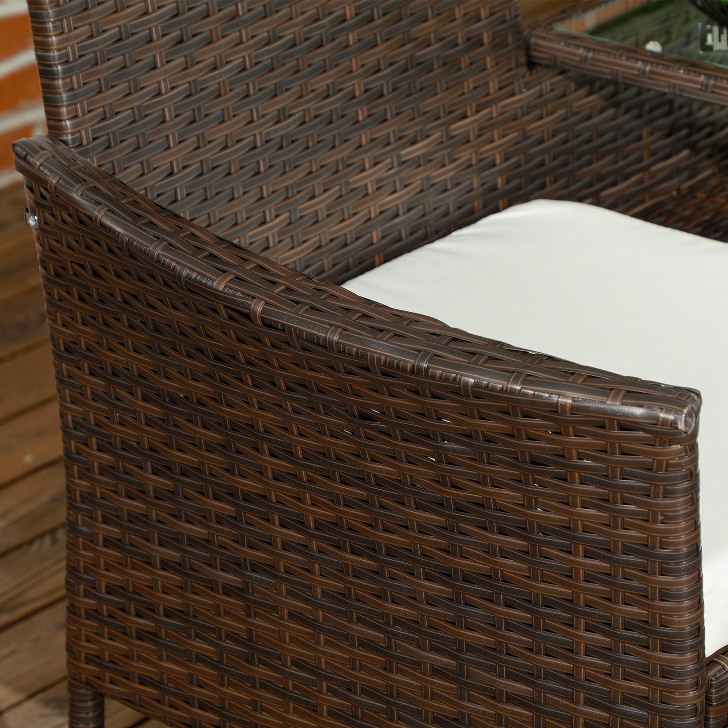 Two-Seat Rattan Chair, with Middle Table