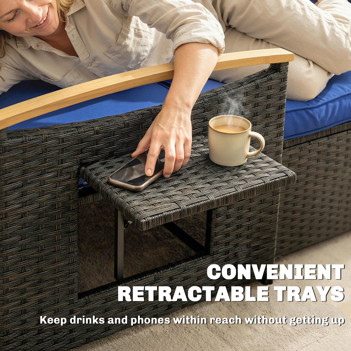 Double Garden Rattan Daybed