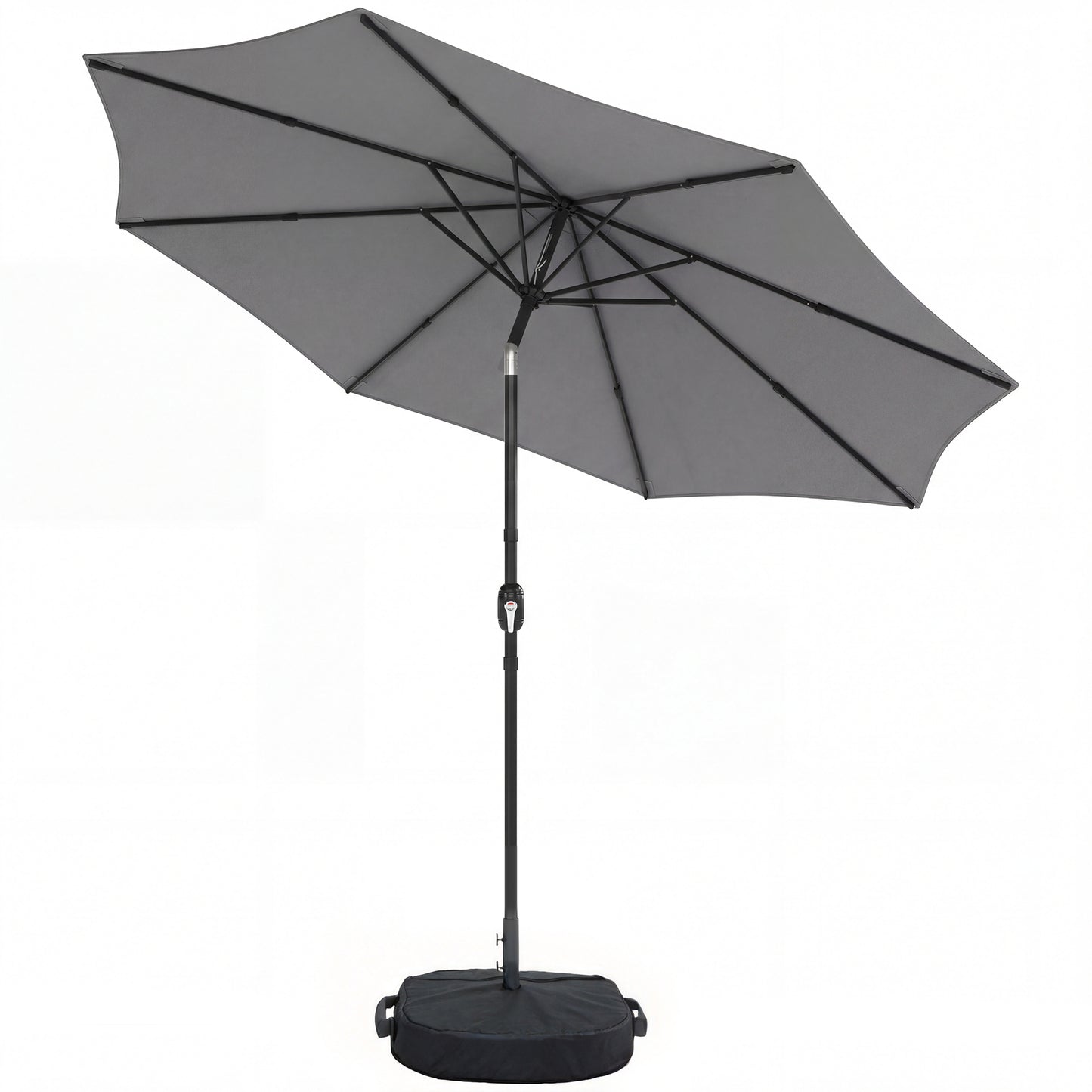 2.7 m Garden Parasol Umbrella with Cross Base and Sandbag