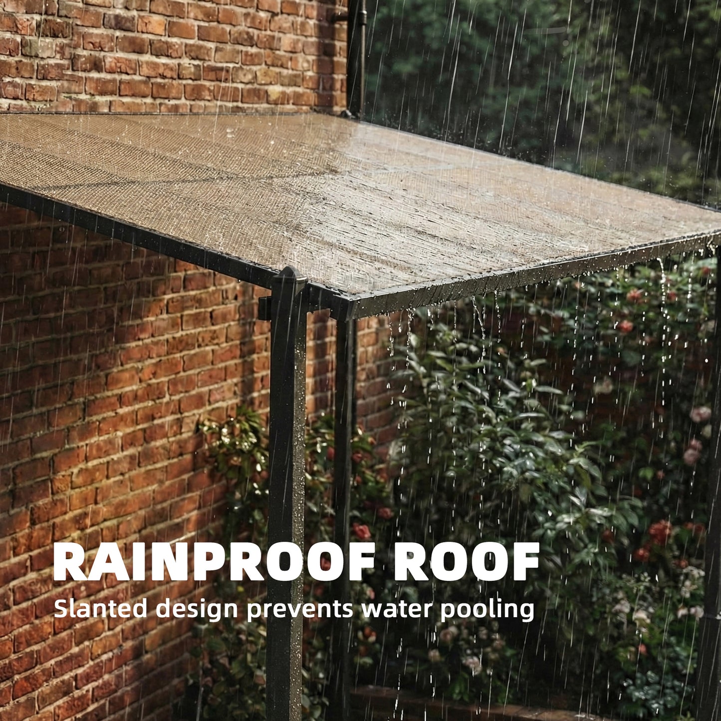 3.6 x 3 m Lean to Garden Pergola with PC Roof