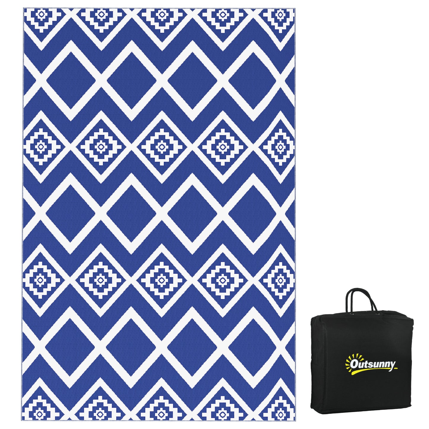 Plastic Straw Reversible RV Outdoor Rug with Carry Bag, 182 x 274cm