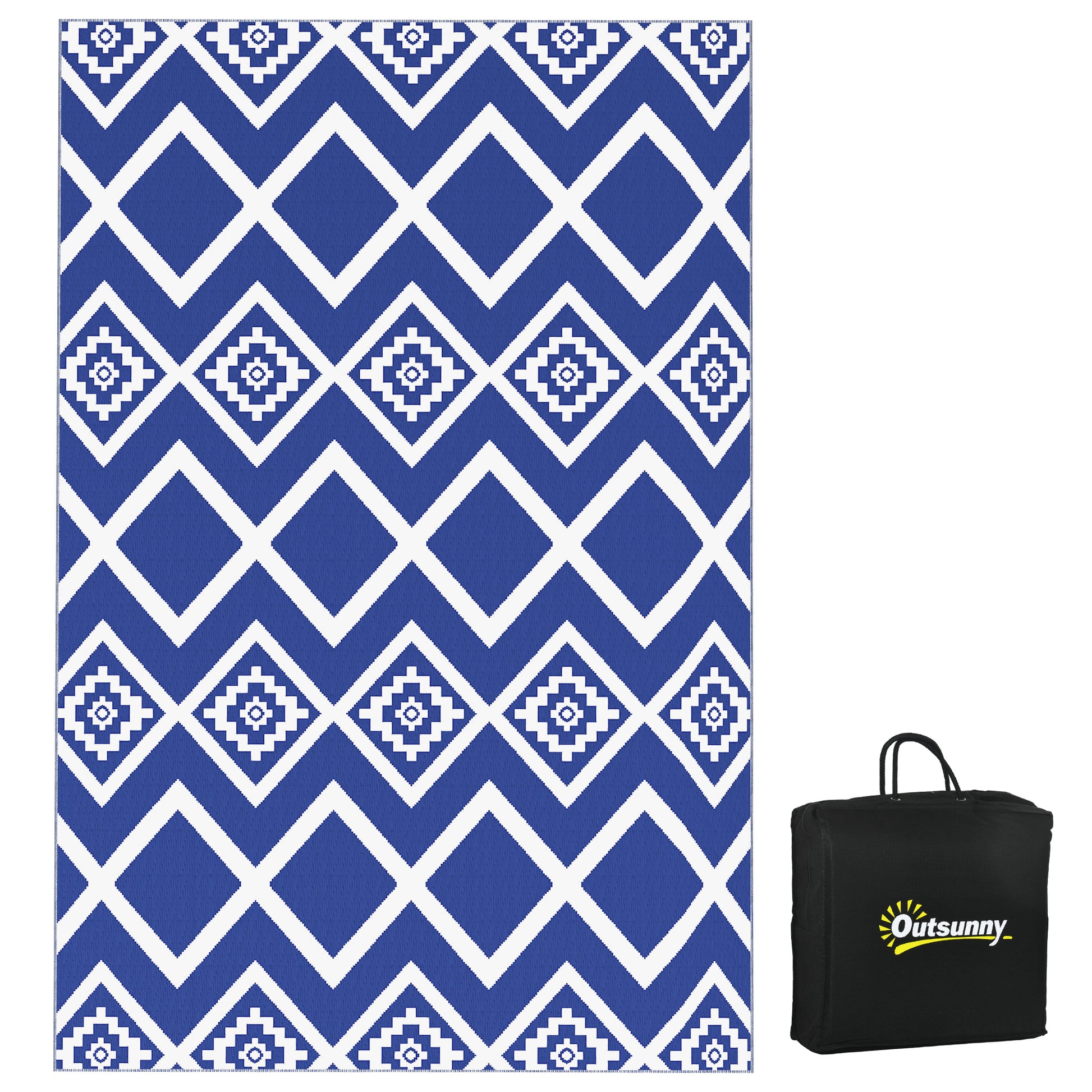 Plastic Straw Reversible RV Outdoor Rug with Carry Bag, 182 x 274cm