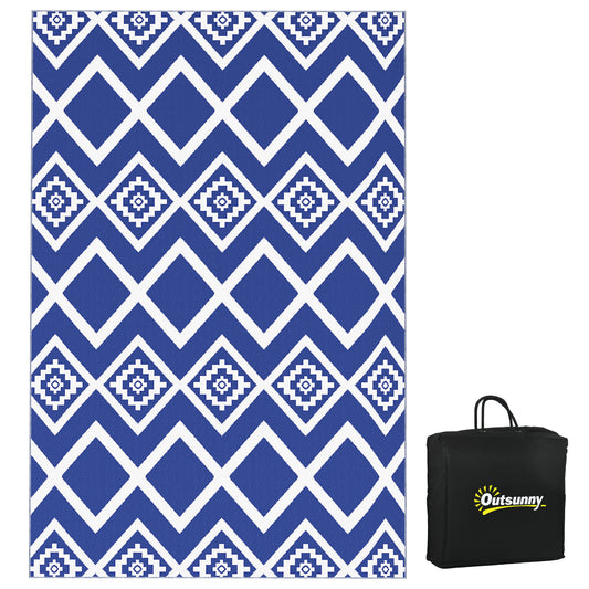 Plastic Straw Reversible RV Outdoor Rug with Carry Bag, 182 x 274cm