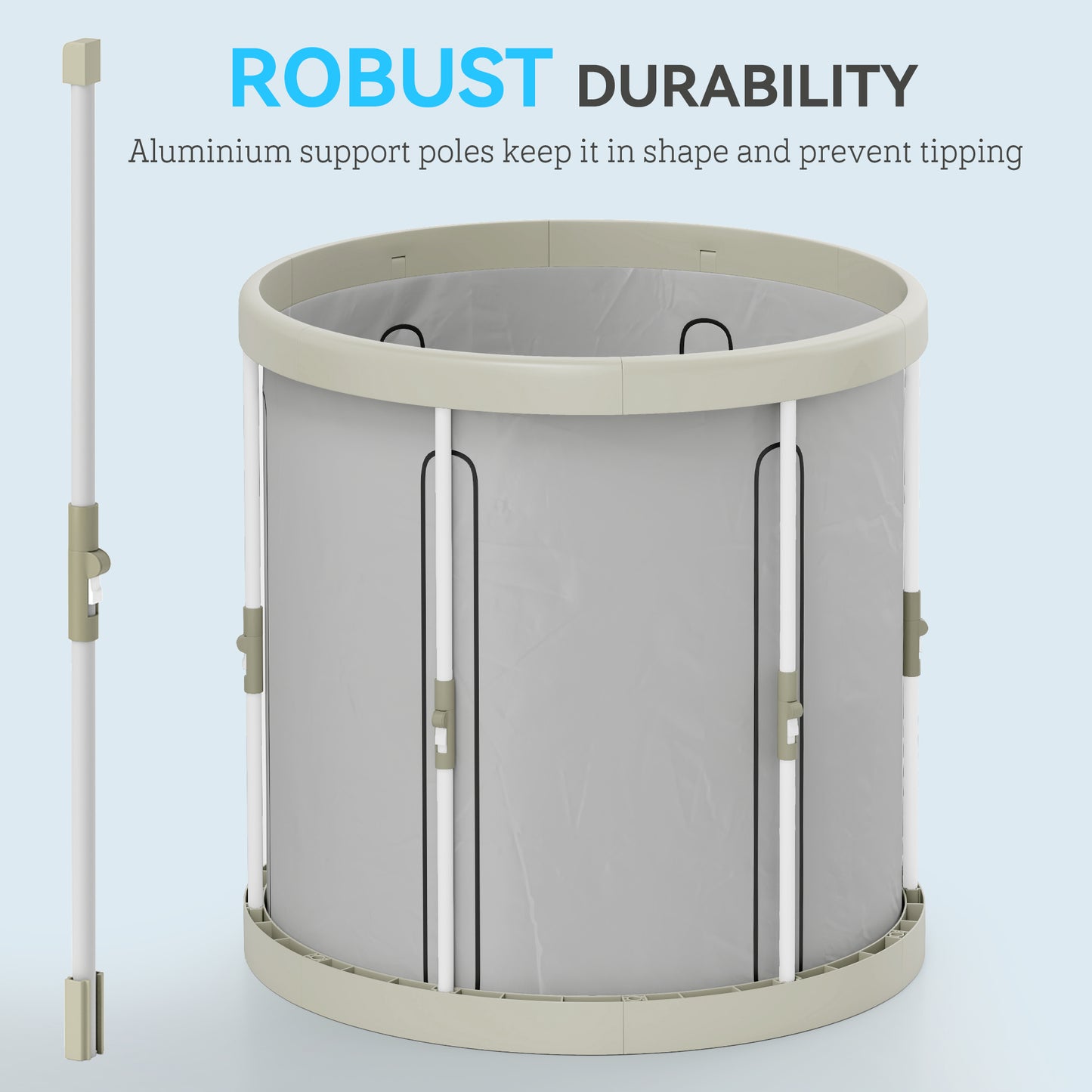 210L Outdoor Ice Bath Tub, with Lid, Cover, Carry Bag