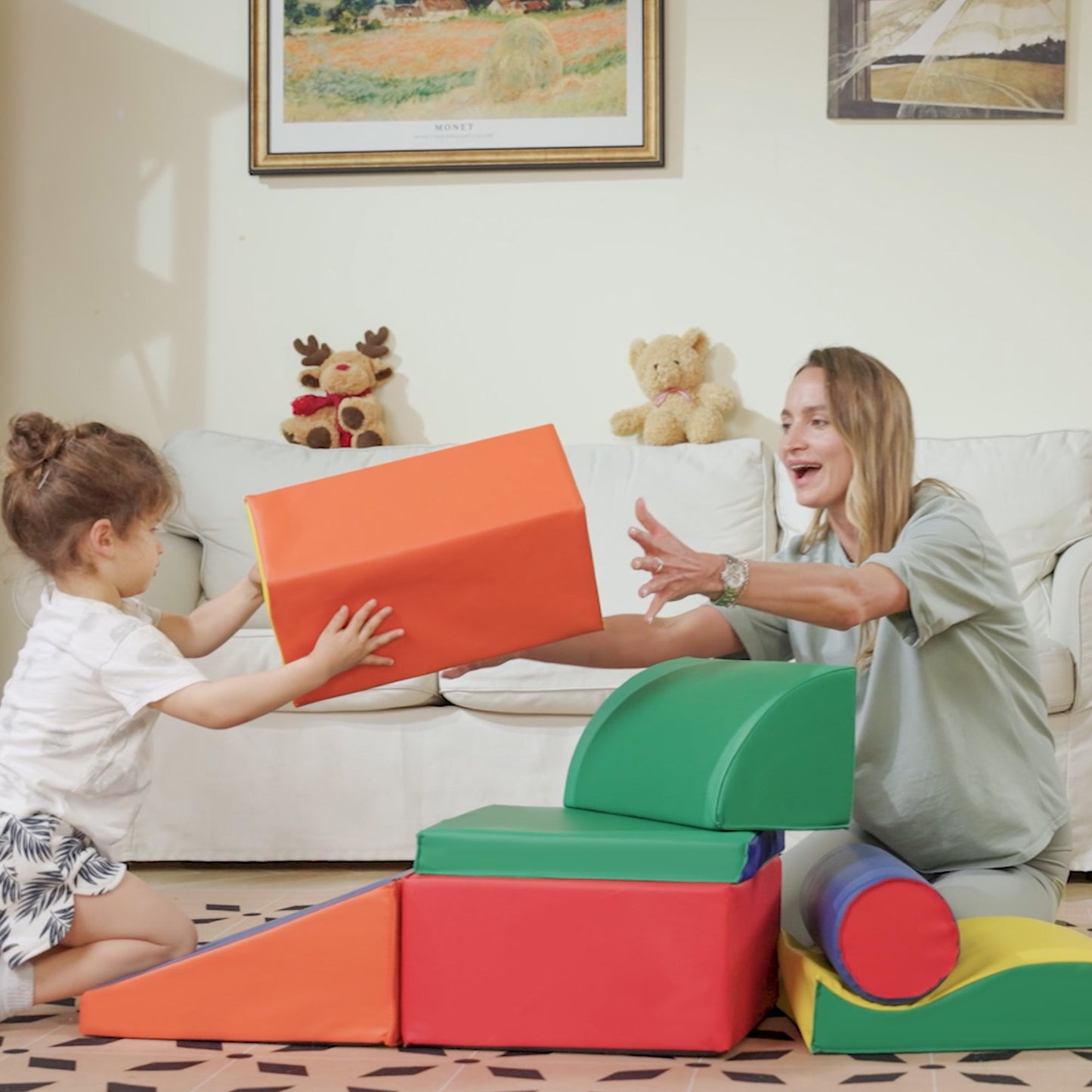 Soft Play Set, 7 Piece Foam Blocks