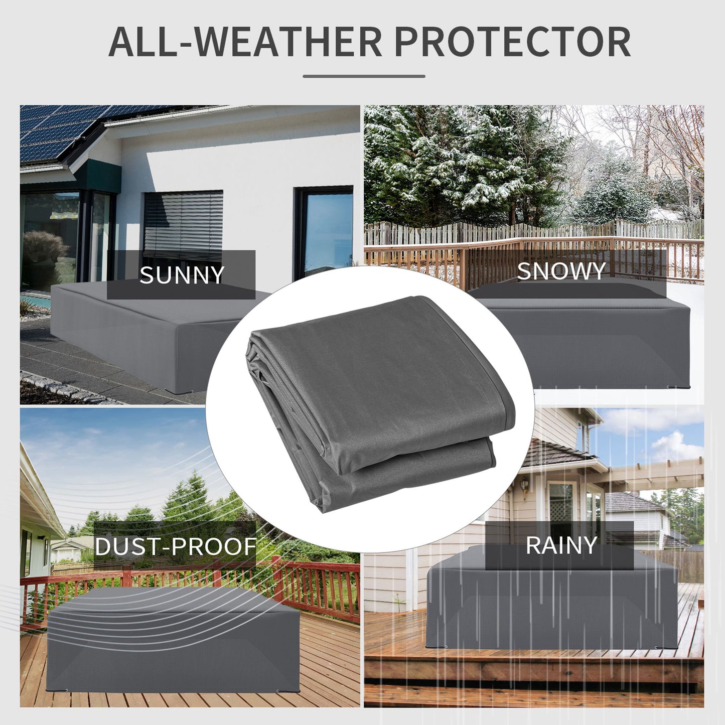 225x210cm Outdoor Garden Rattan Furniture Protective Cover Water UV